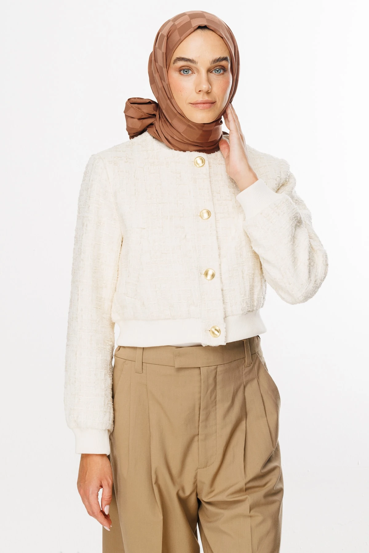 Toptan Dama Desen İpeksi Jakar Şal - Yalı