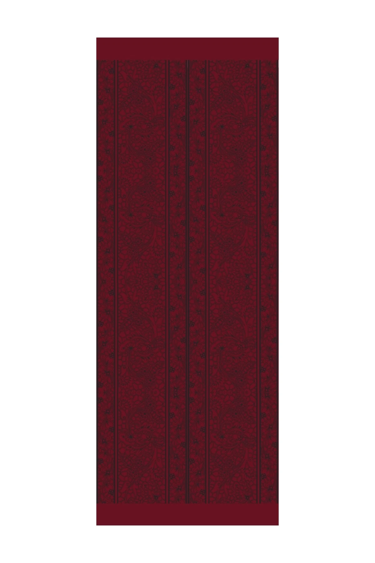 Lavin-Pattern Reversible Shawl - Black-Burgundy