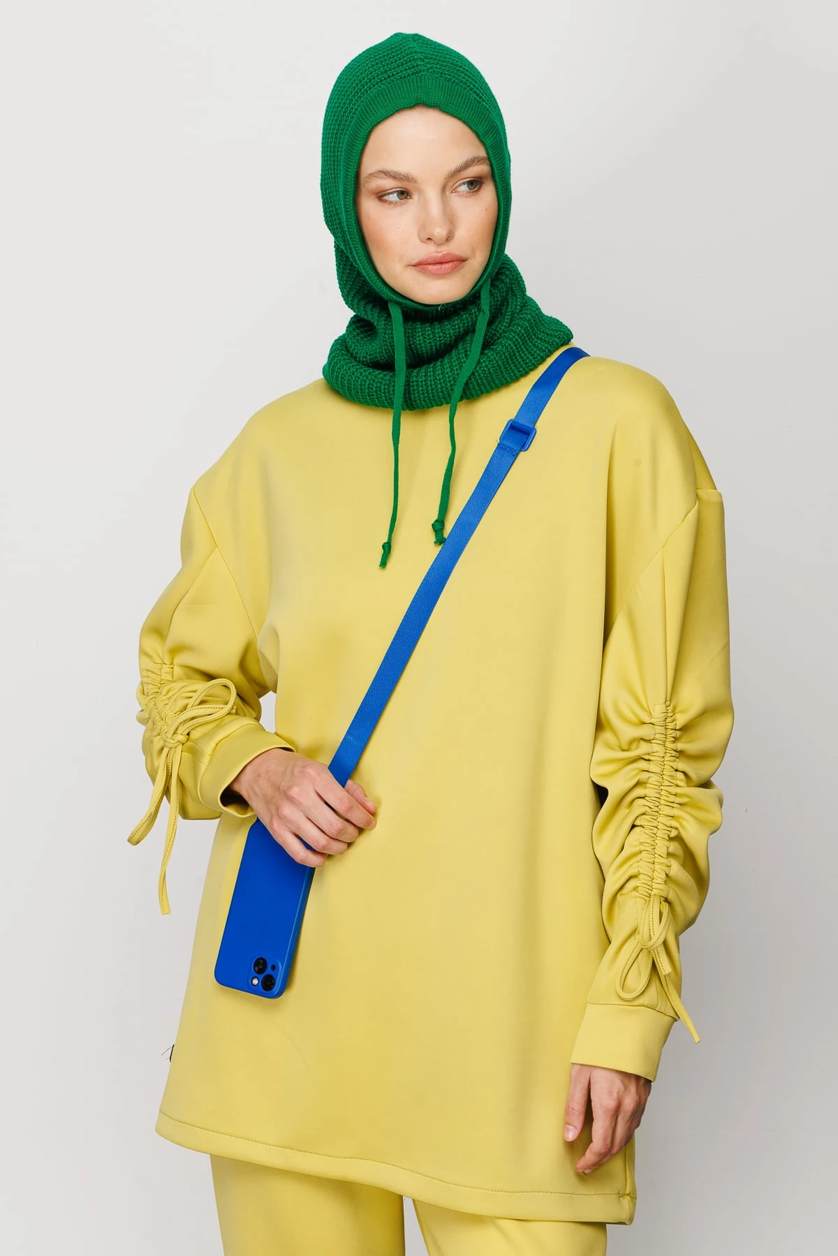 Toptan Balaclava Triko Başlık - Benetton Yeşili