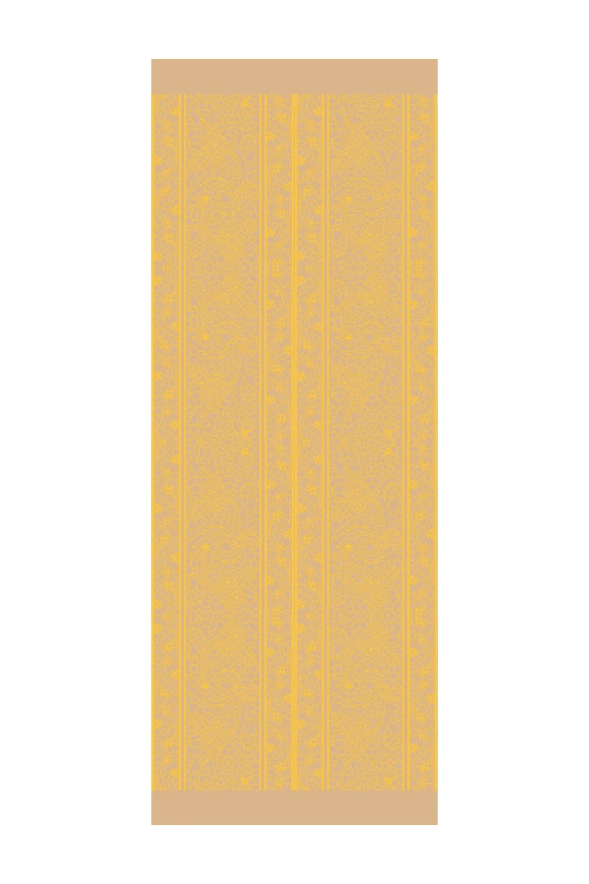 Lavin-Pattern Reversible Shawl - Mink-Mustard