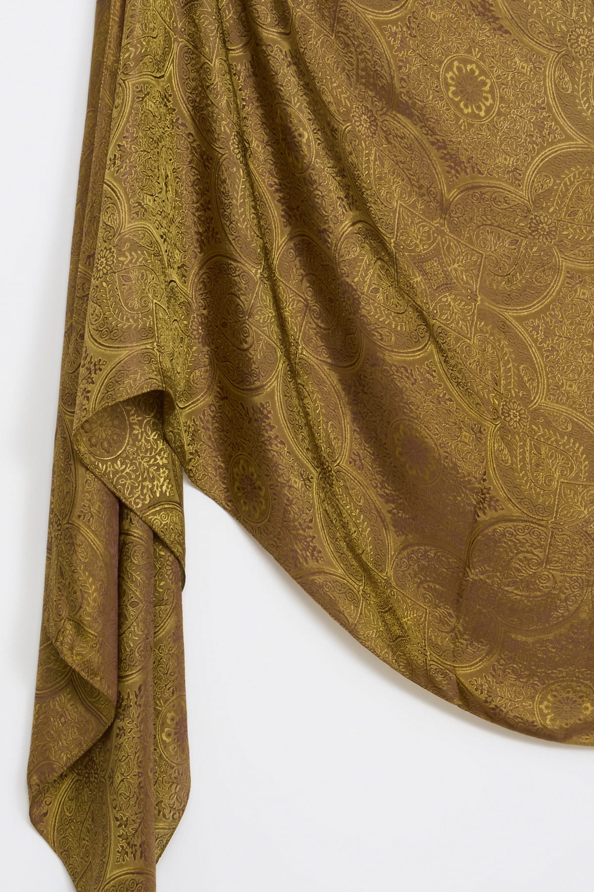 Shline Line Viscose Shawl - Bitter Coffee-Salmon