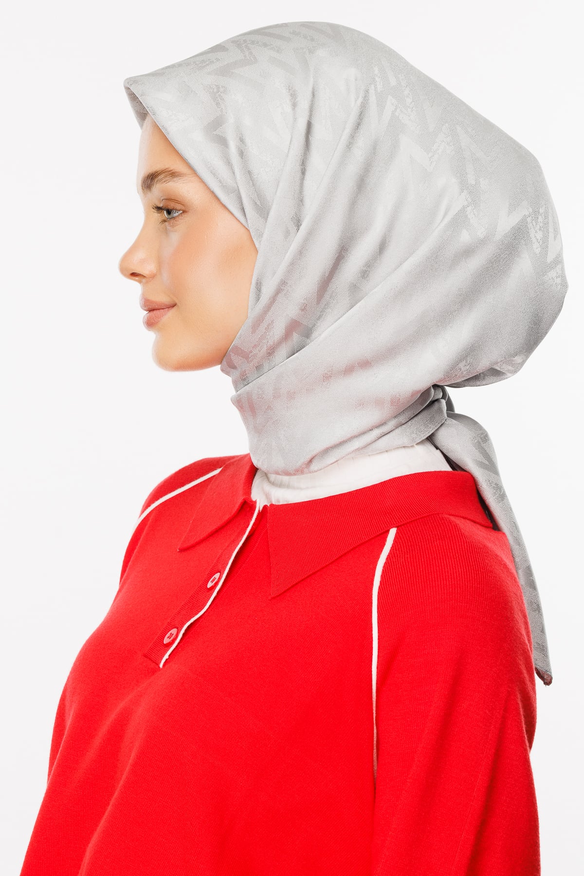 Luxury Jacquard Scarf - Silver