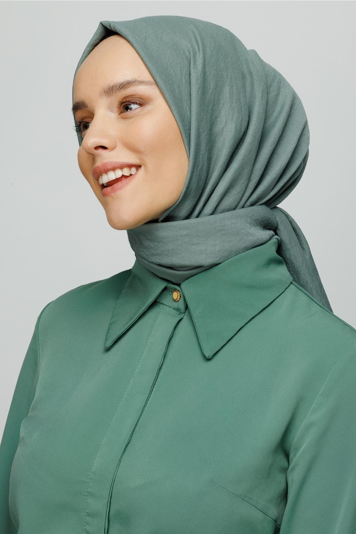 Cotton Crinkle Shawl - Mold Green