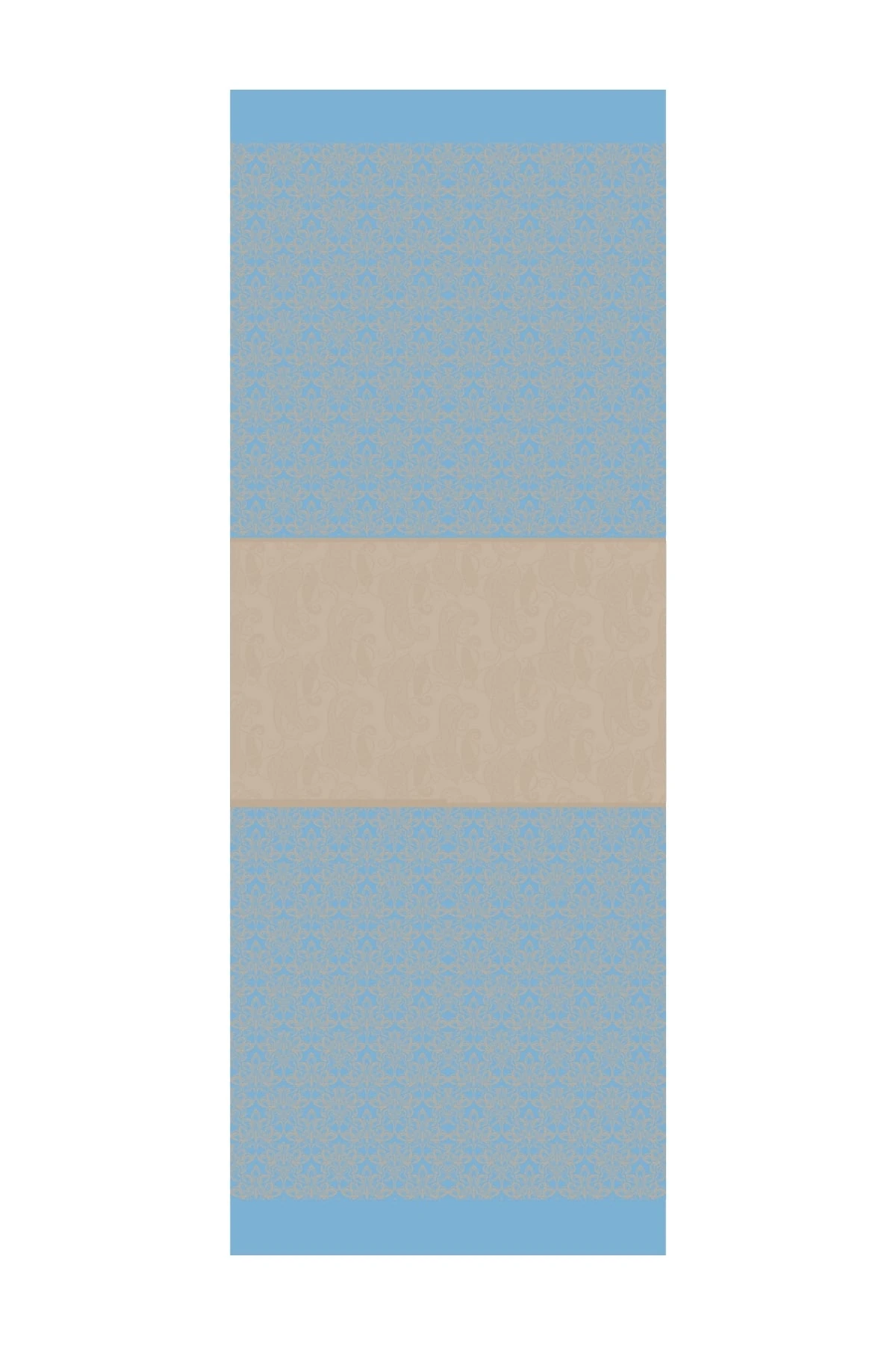 Toptan Nora Desen Çift Taraflı Şal - Vizon-Turkuaz