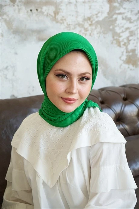 Toptan Pilise Eşarp - Benetton Yeşili