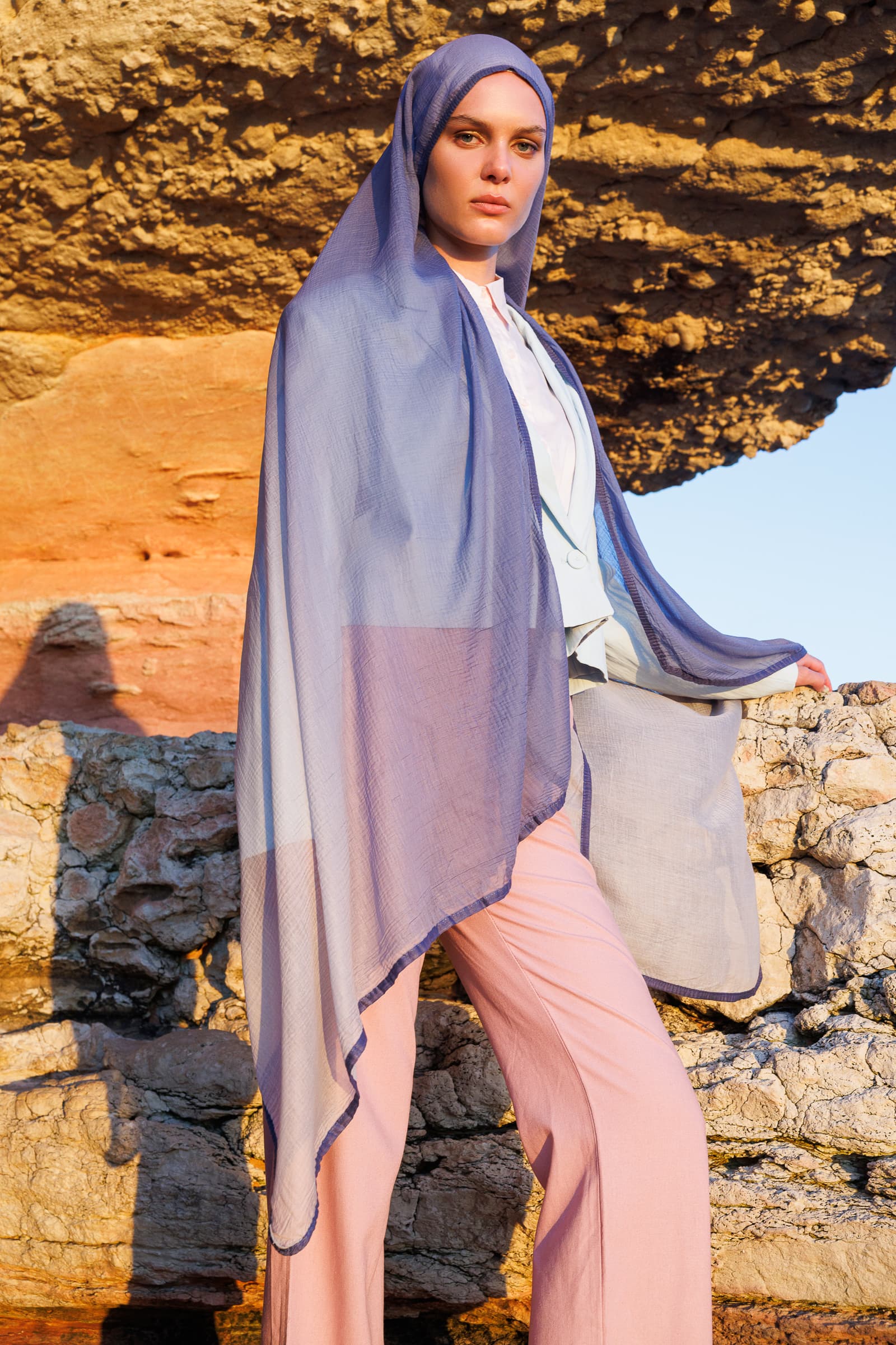 Toptan Degrade Müslin Şal - Lavanta