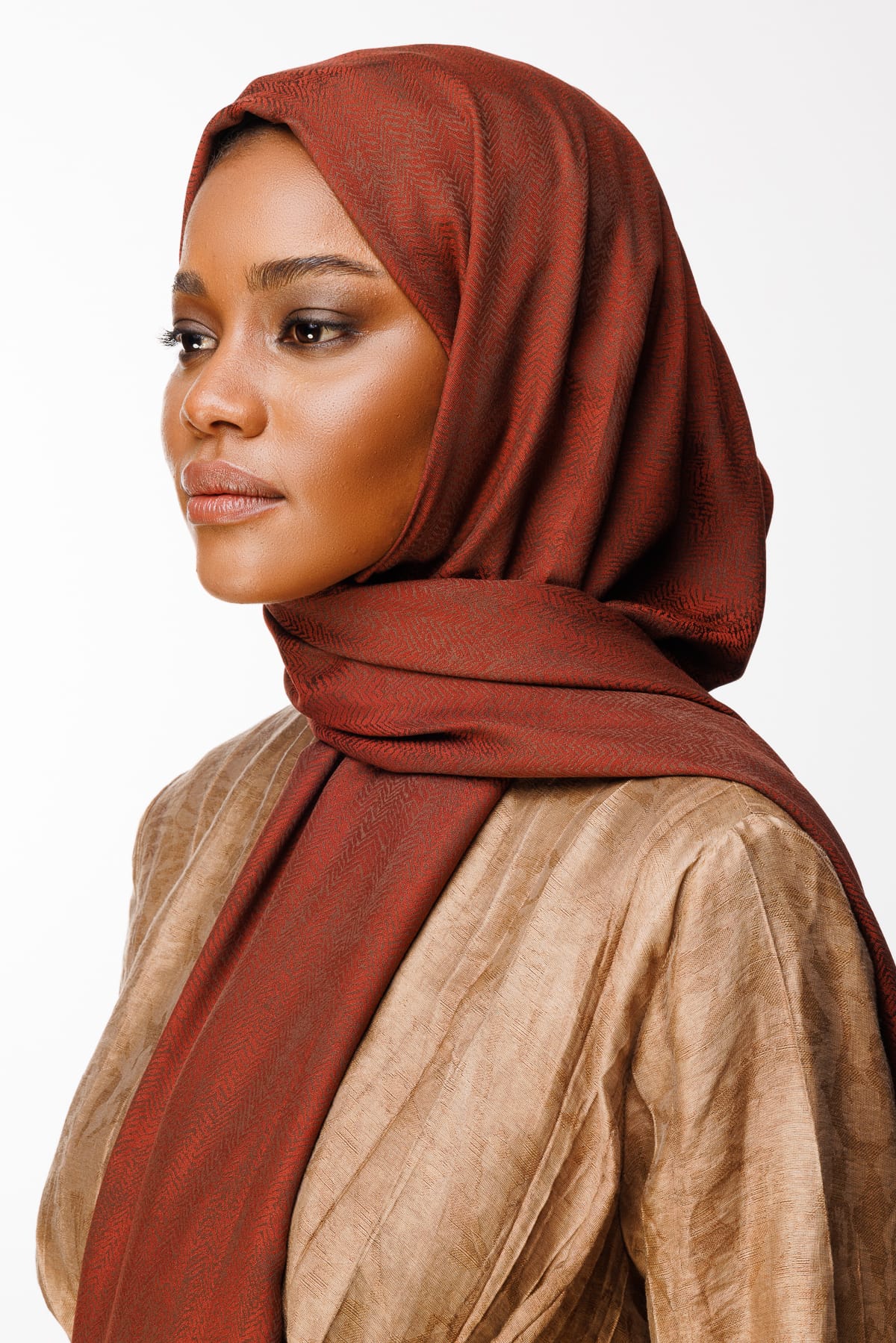 Toptan Sahra Desen Çift Taraflı Şal - Acı Kahve-Kahve