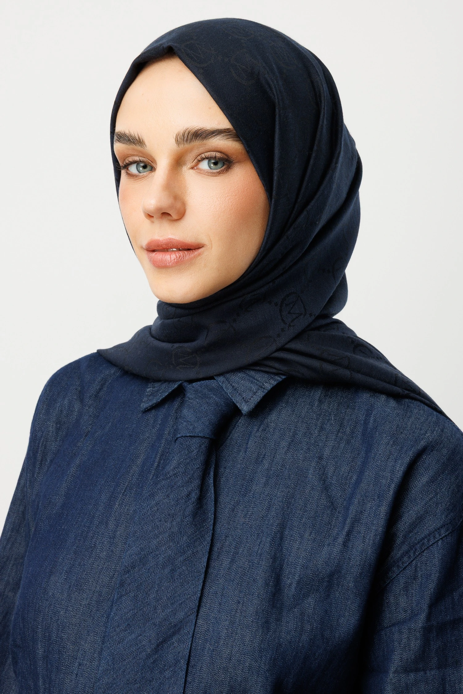 Wholesale Wool Silk Shawls - Navy Blue