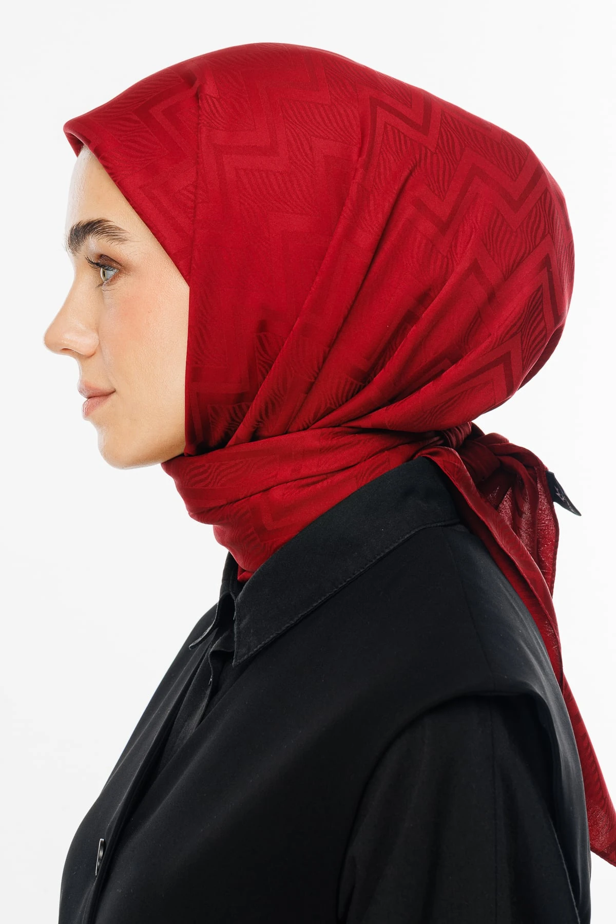 Viora Pattern Silky Jacquard Scarf - Cherry Rot