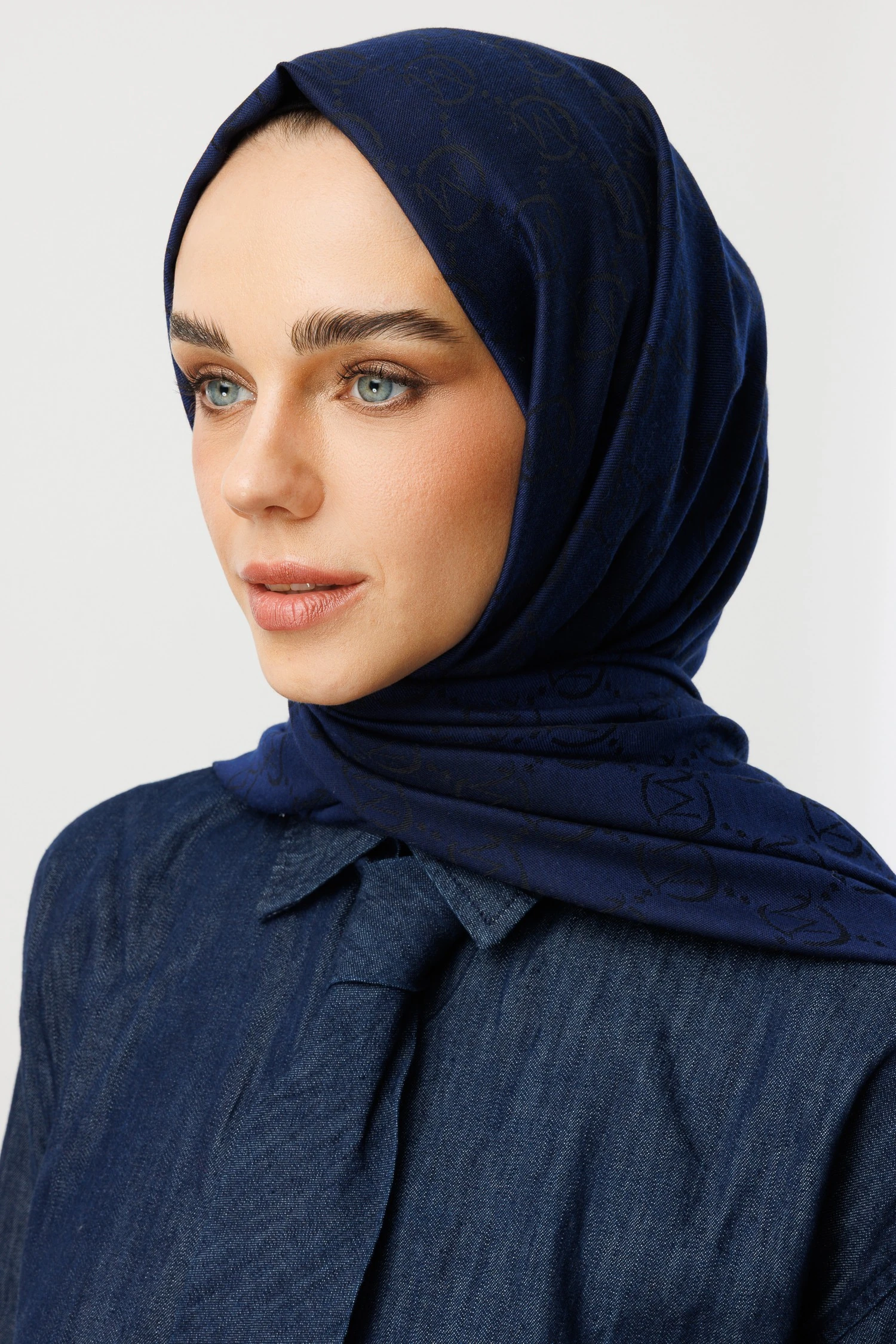 Toptan Yün İpek Şal - Safir