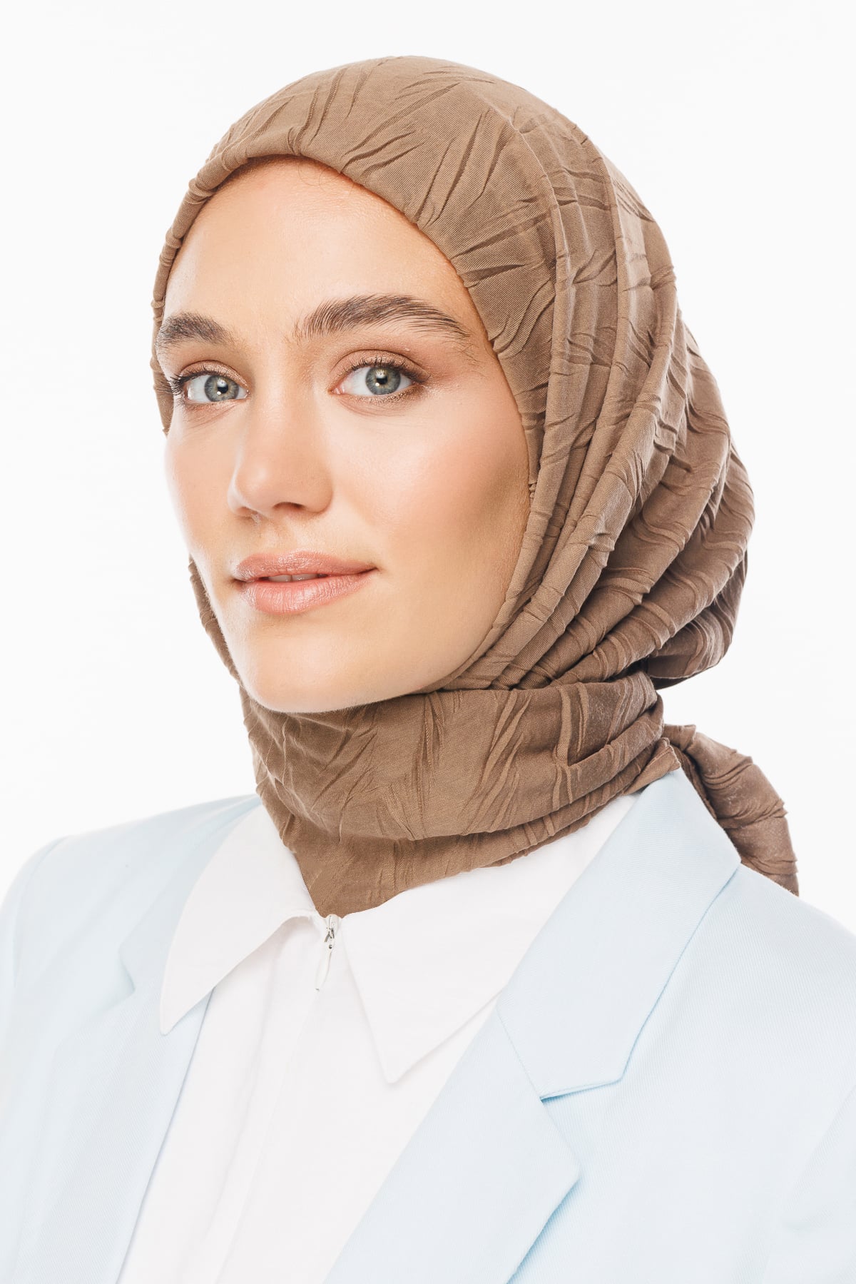 Toptan Piliseli Bambu Eşarp - Ağaç Kabuğu