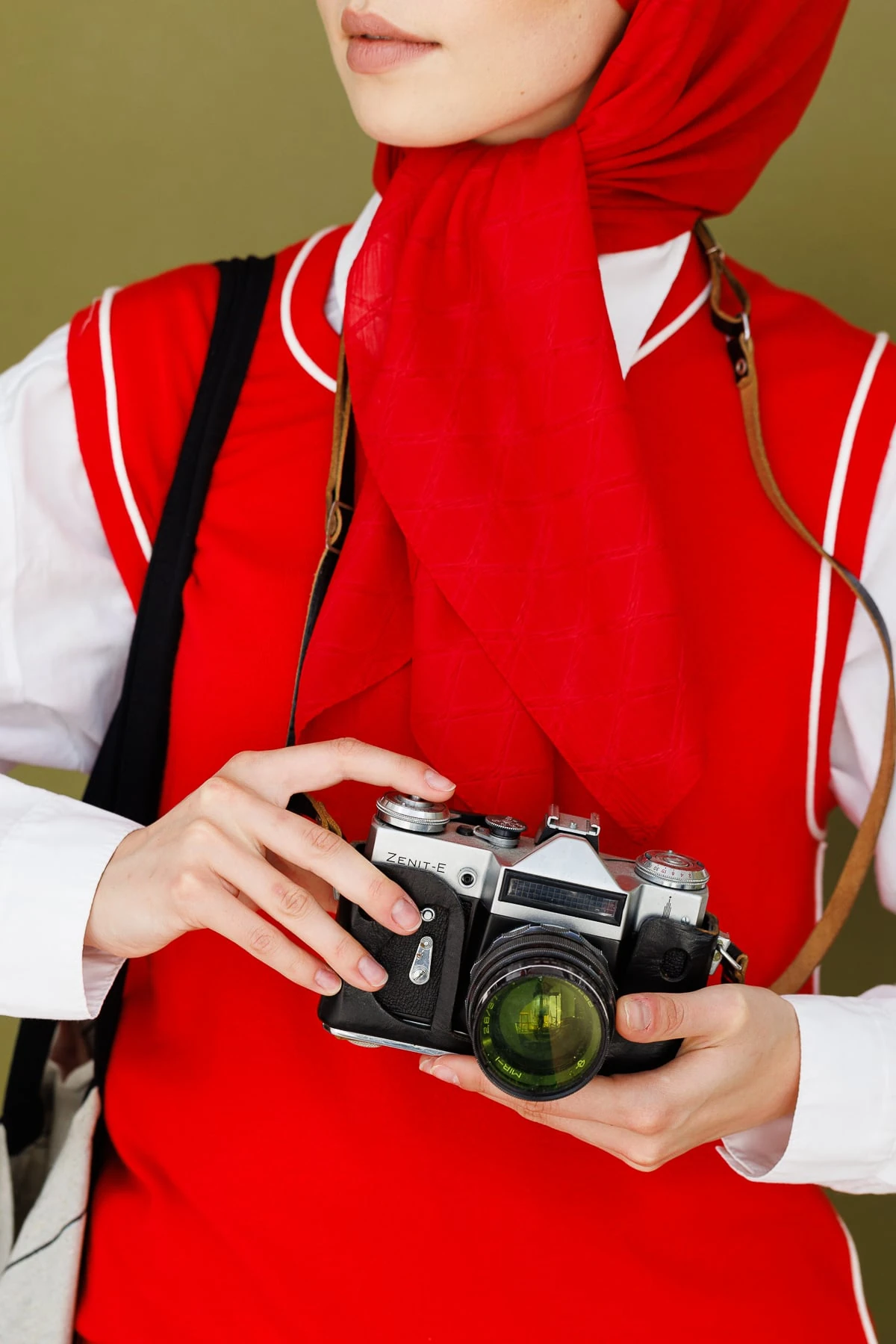 Toptan Bambu Jakar Eşarp - Kırmızı