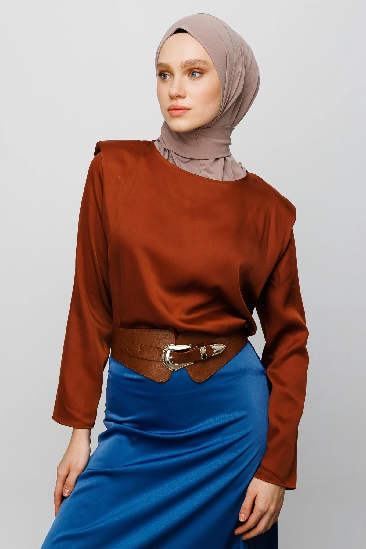 Toptan Hazır Şal - Koyu Bej