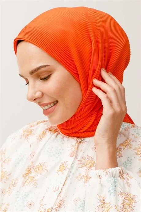 Toptan Pilise Eşarp - Neon Turuncu