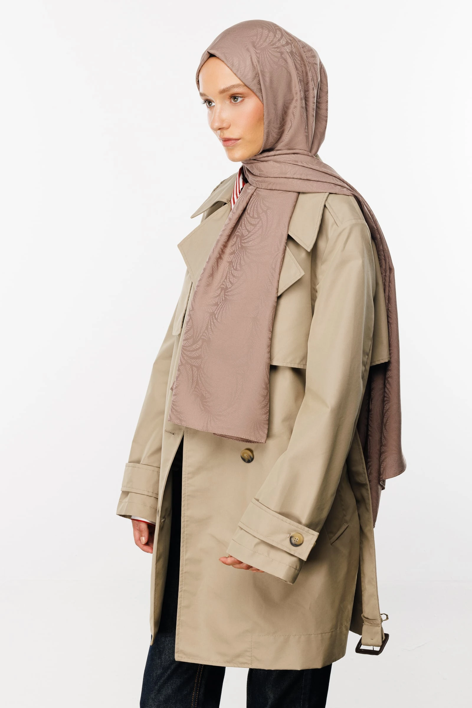 Artemis Pattern Silk Jacquard Shawl - Canyon