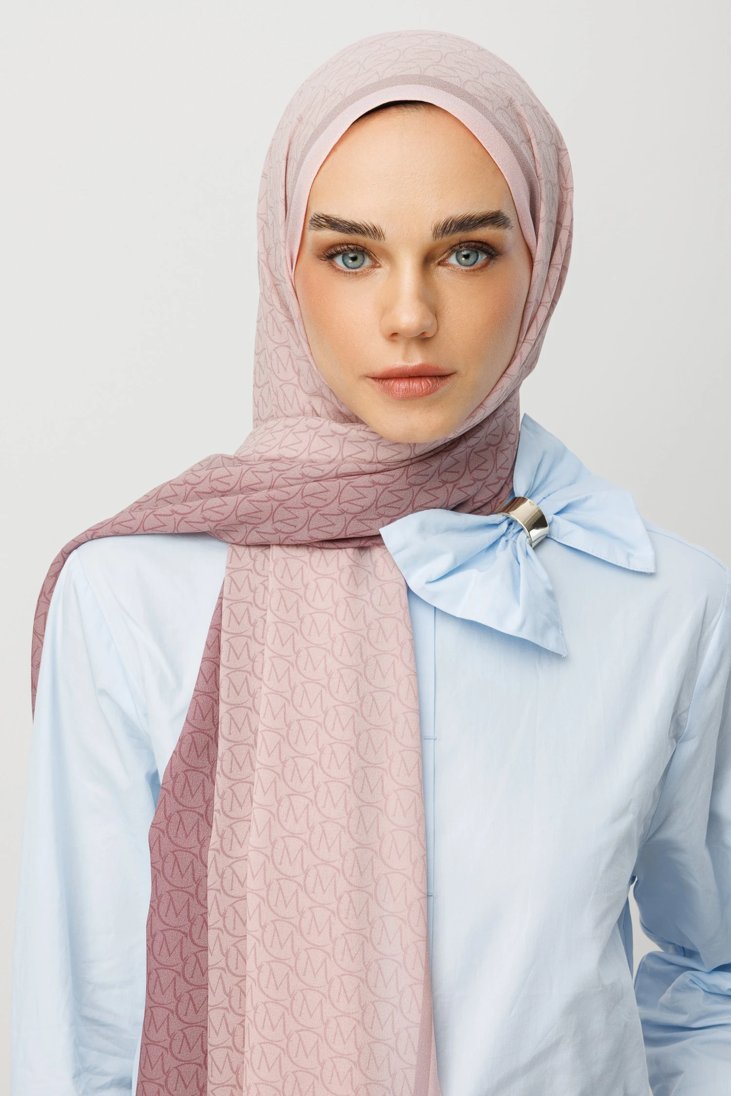 Wholesale Monogram Hebei Silk Shawl - Powder