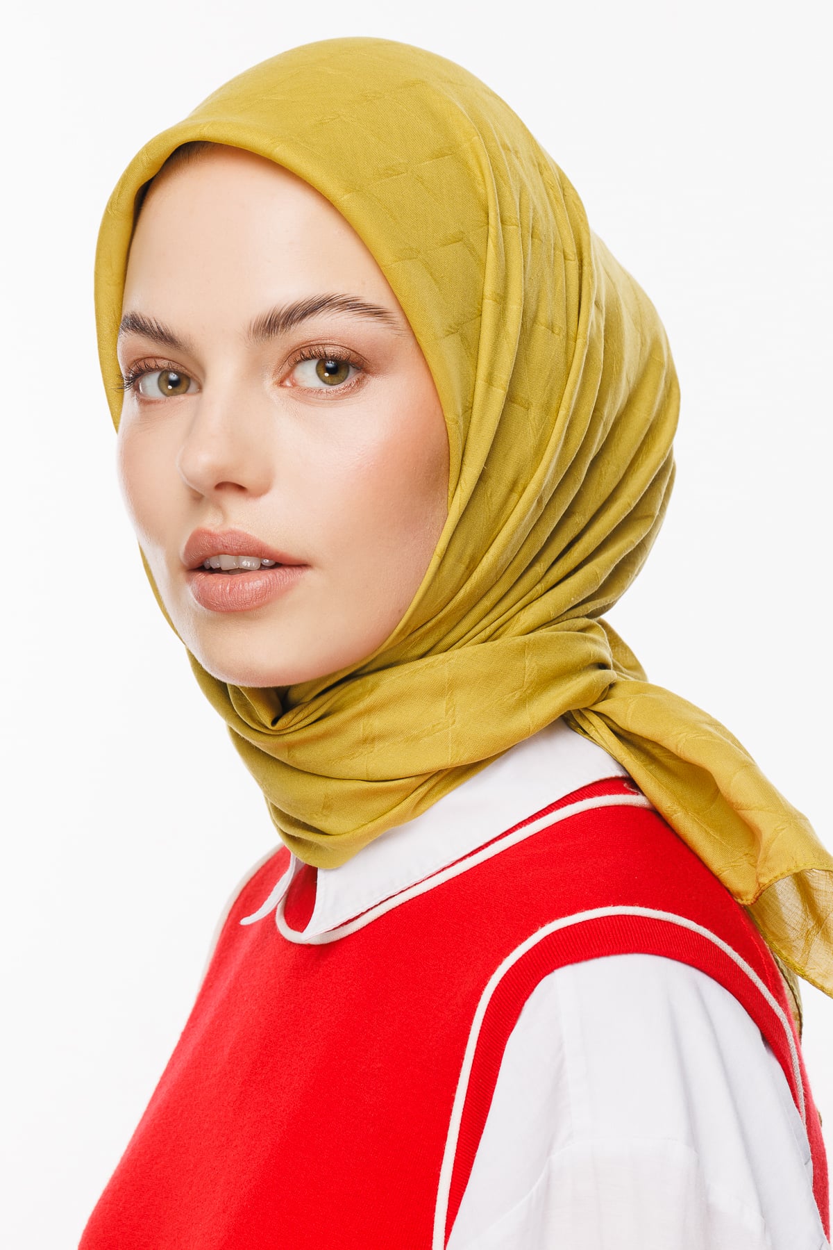 Toptan Bambu Jakar Eşarp - Oliv Yeşili