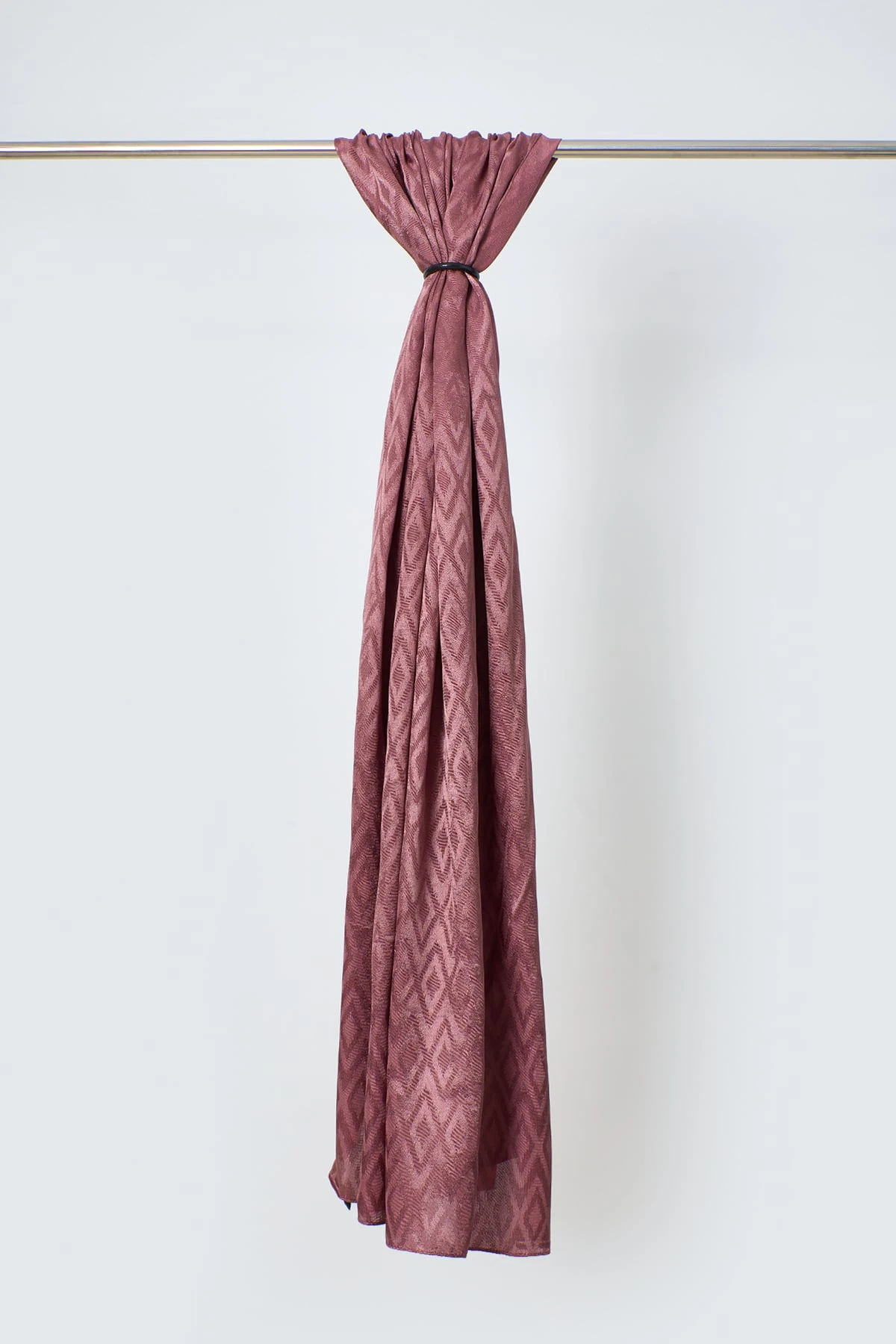 Toptan Karo Desen Parlak Jakar Şal - Gül Kurusu