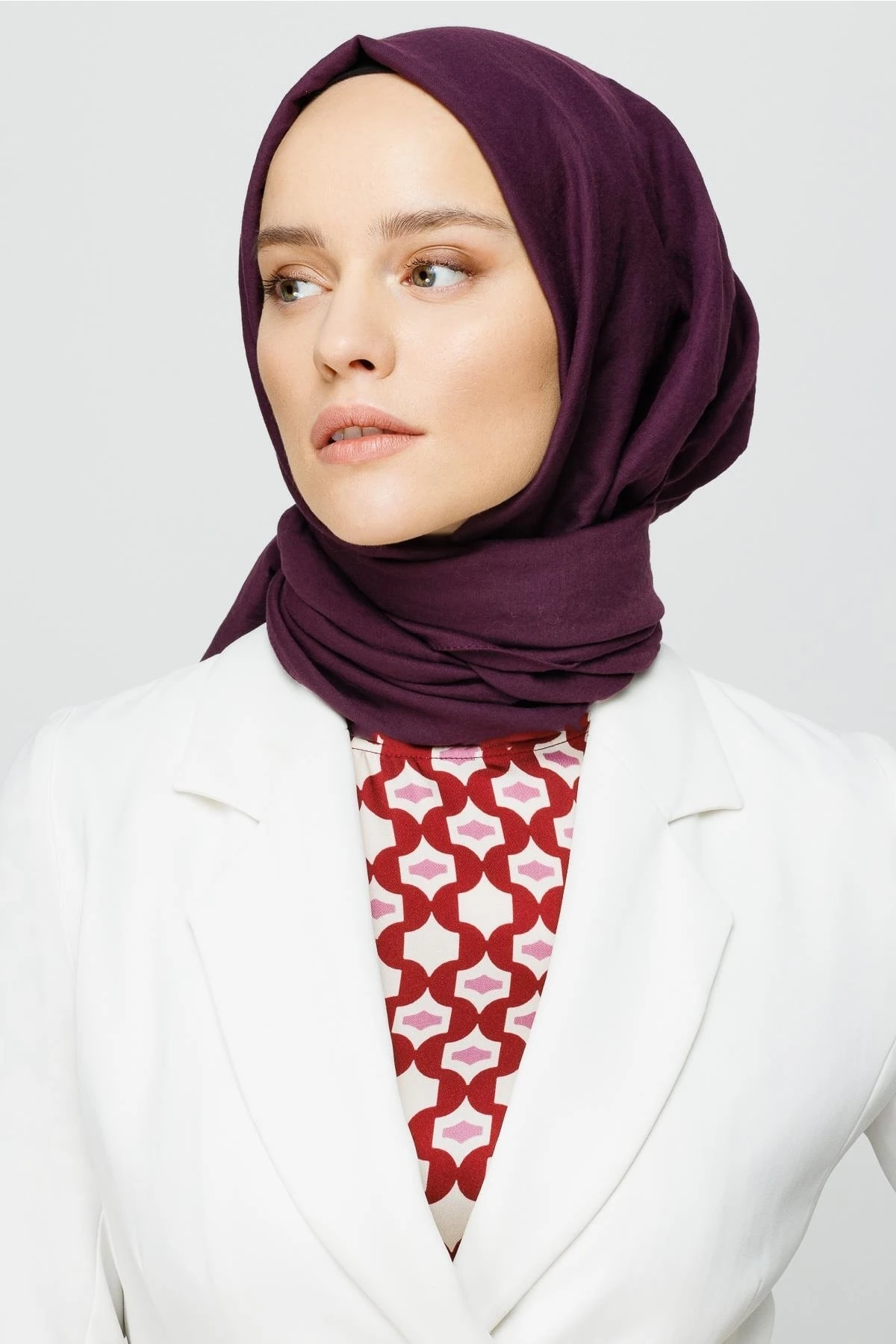 Toptan Pamuk Kraş Şal - Mor