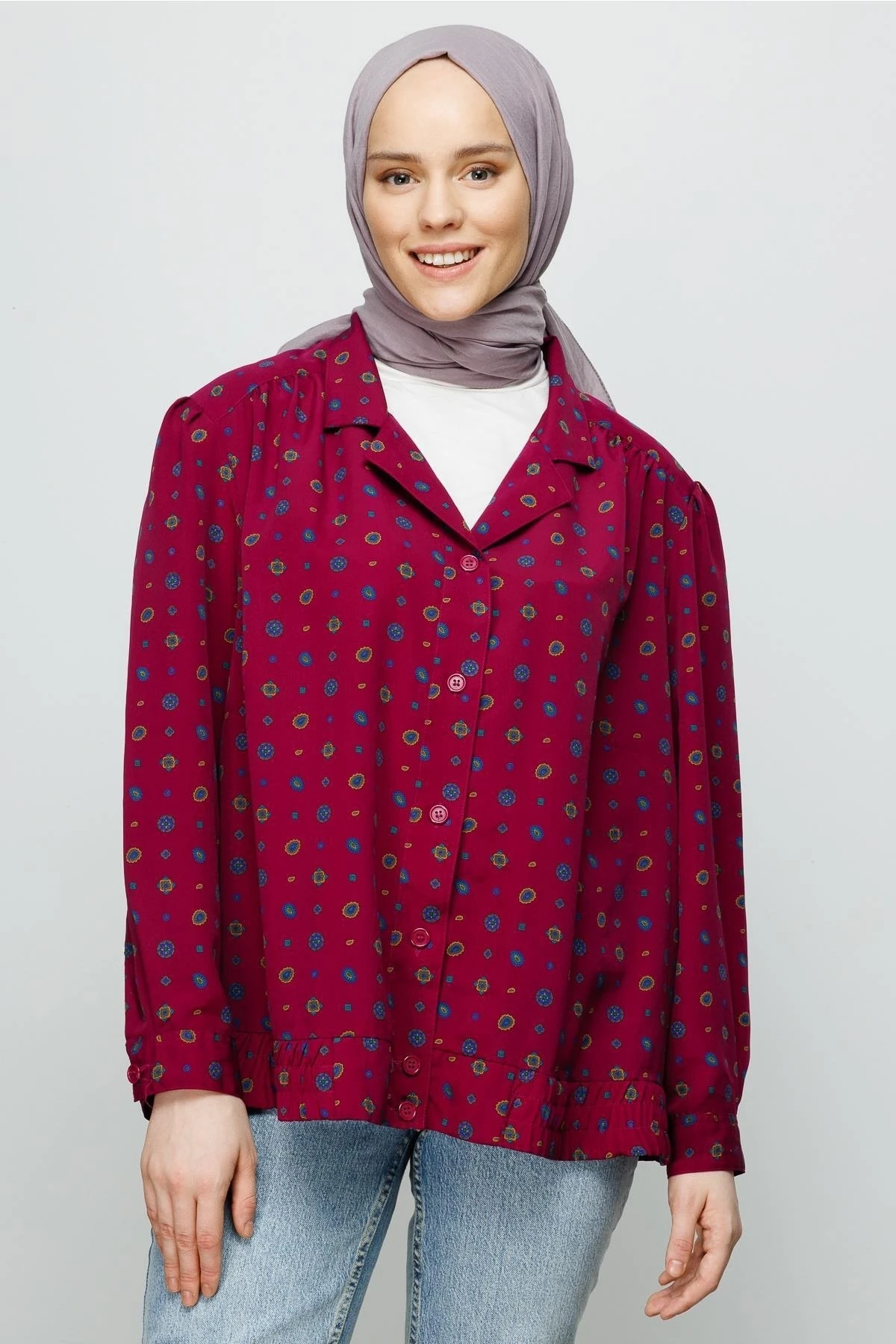 Toptan Pamuk Kraş Şal - Lavanta Grisi