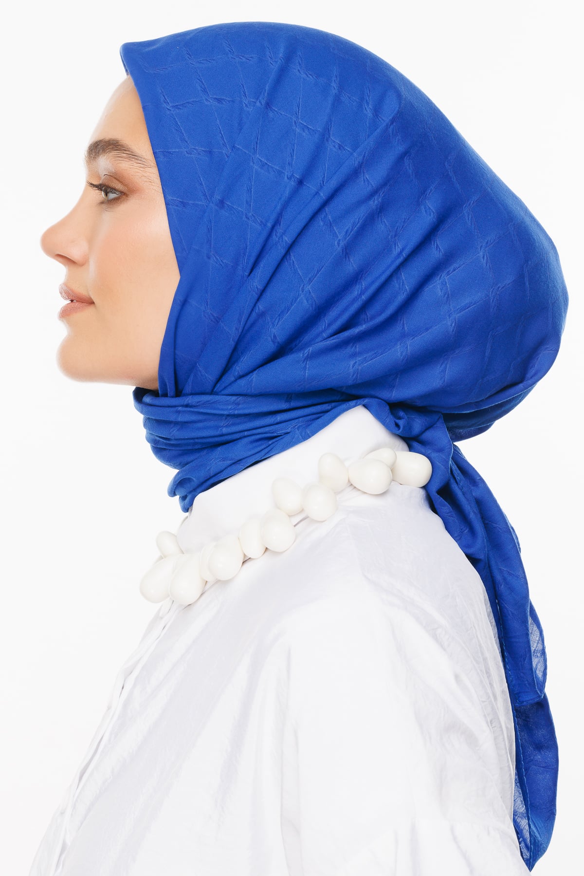 Toptan Bambu Jakar Eşarp - Saks Mavi