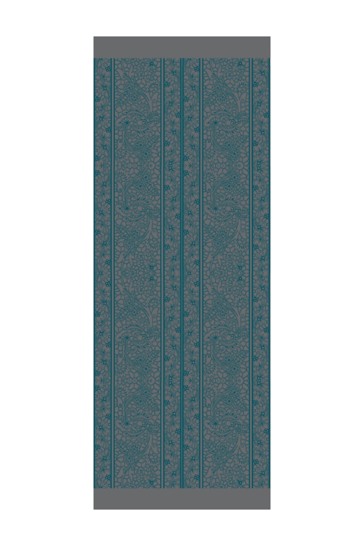 Toptan Lavin Desen Çift Taraflı Şal - Koyu Gri-Zümrüt