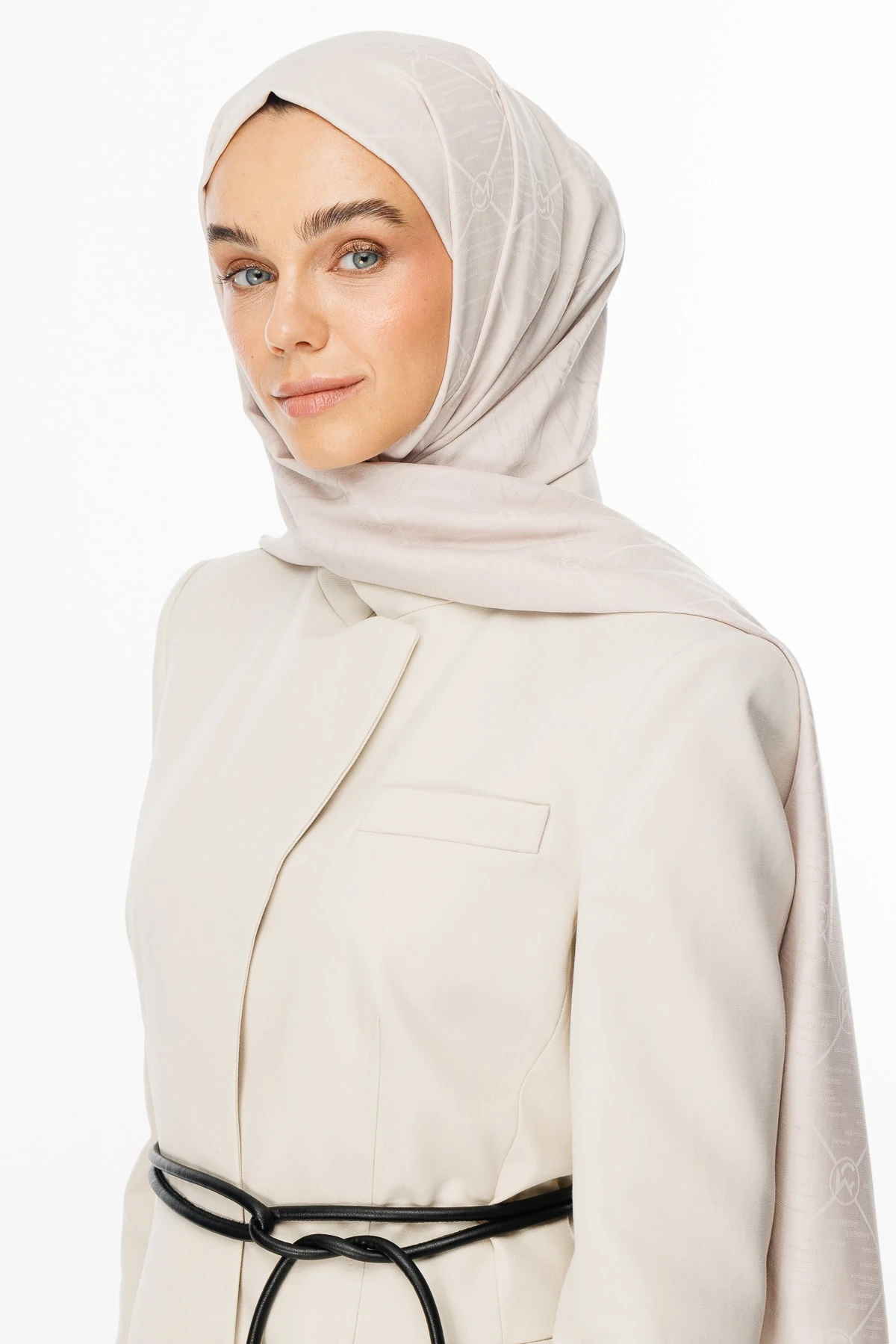 Moon Is Pattern Jacquard Shawl - Stone Color