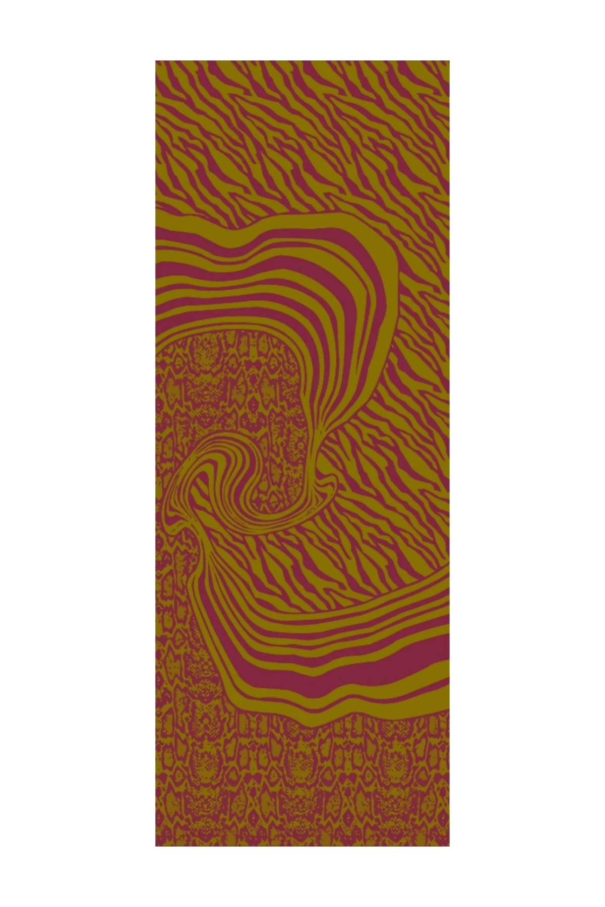 Riad-Pattern Reversible Shawl - Oil Green-Plum