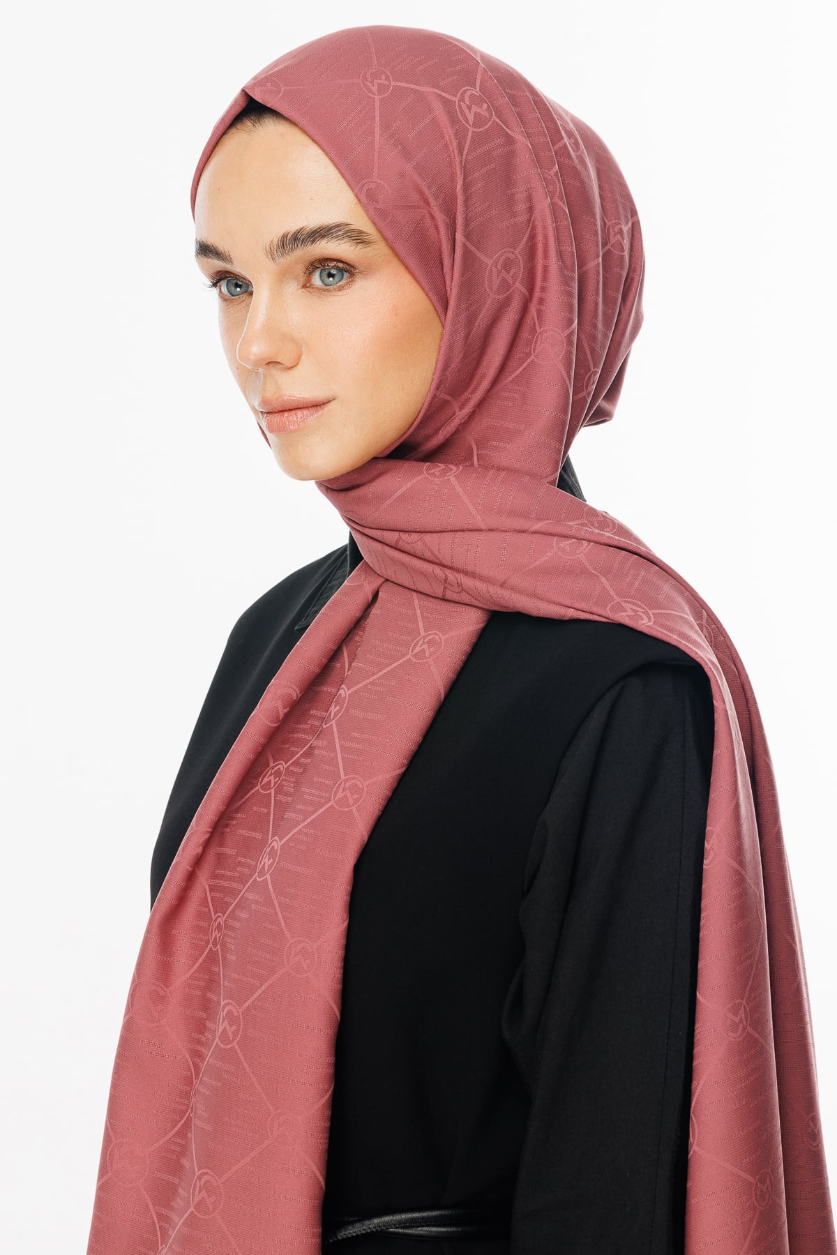 Moon Is Pattern Jacquard Shawl - Dried Rose