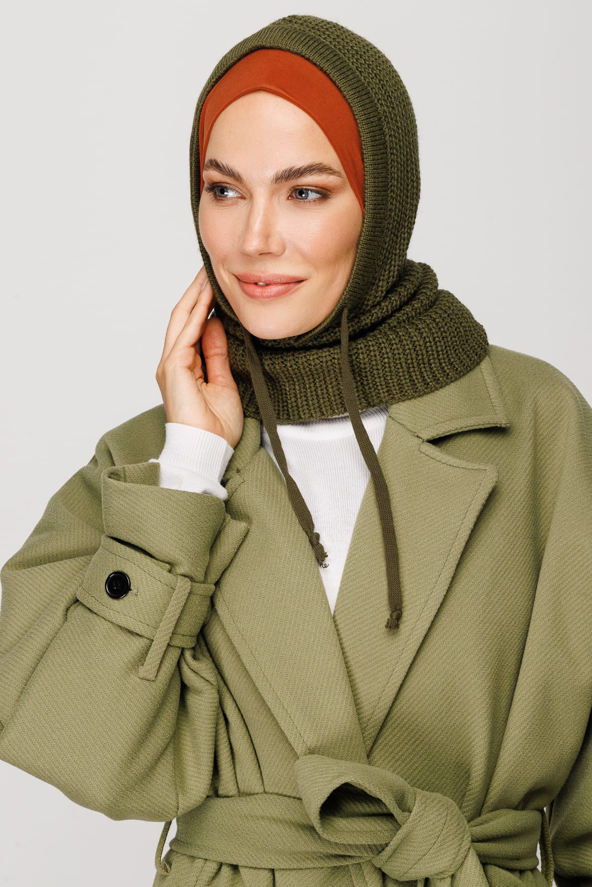 Toptan Balaclava Triko Başlık - Asker Yeşili