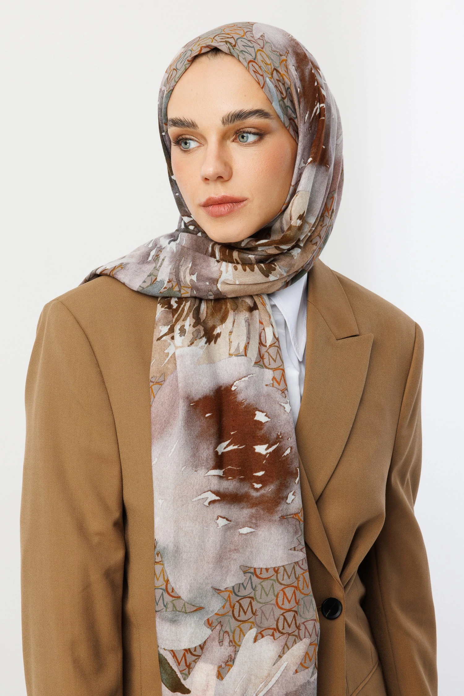 Toptan MC Desen Rami Şal - Kahve