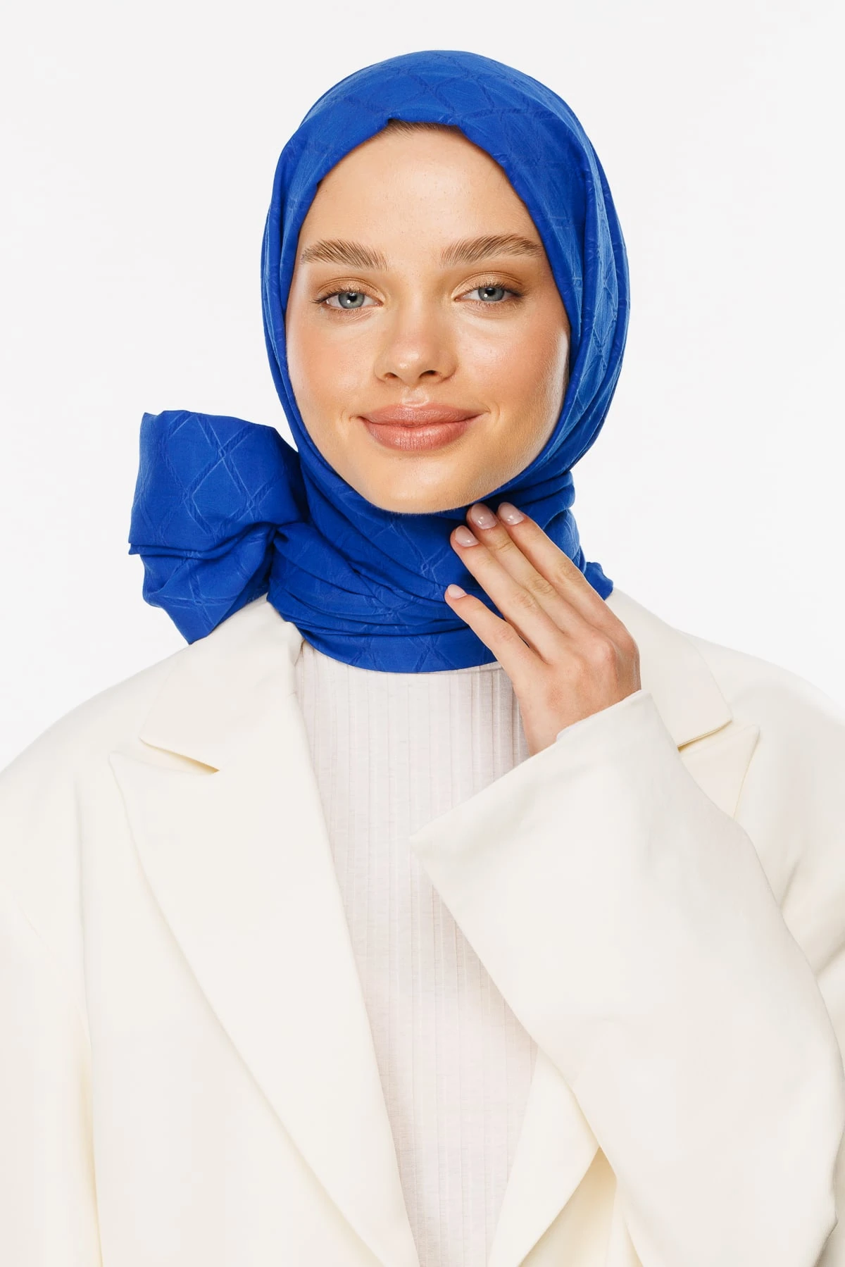 Bamboo Jacquard Shawl - Saxe Blue