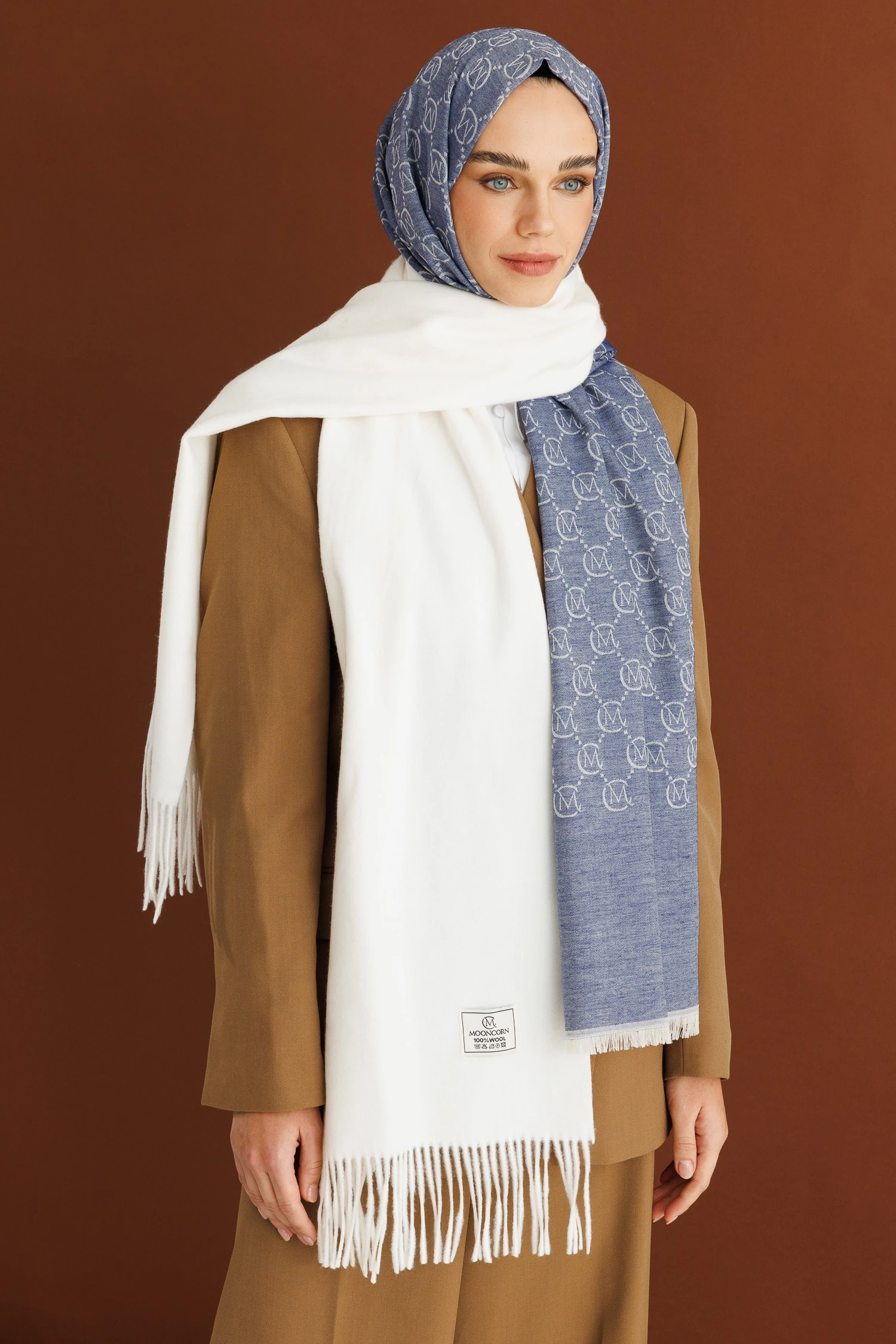 Toptan Yün Atkı - Ekru