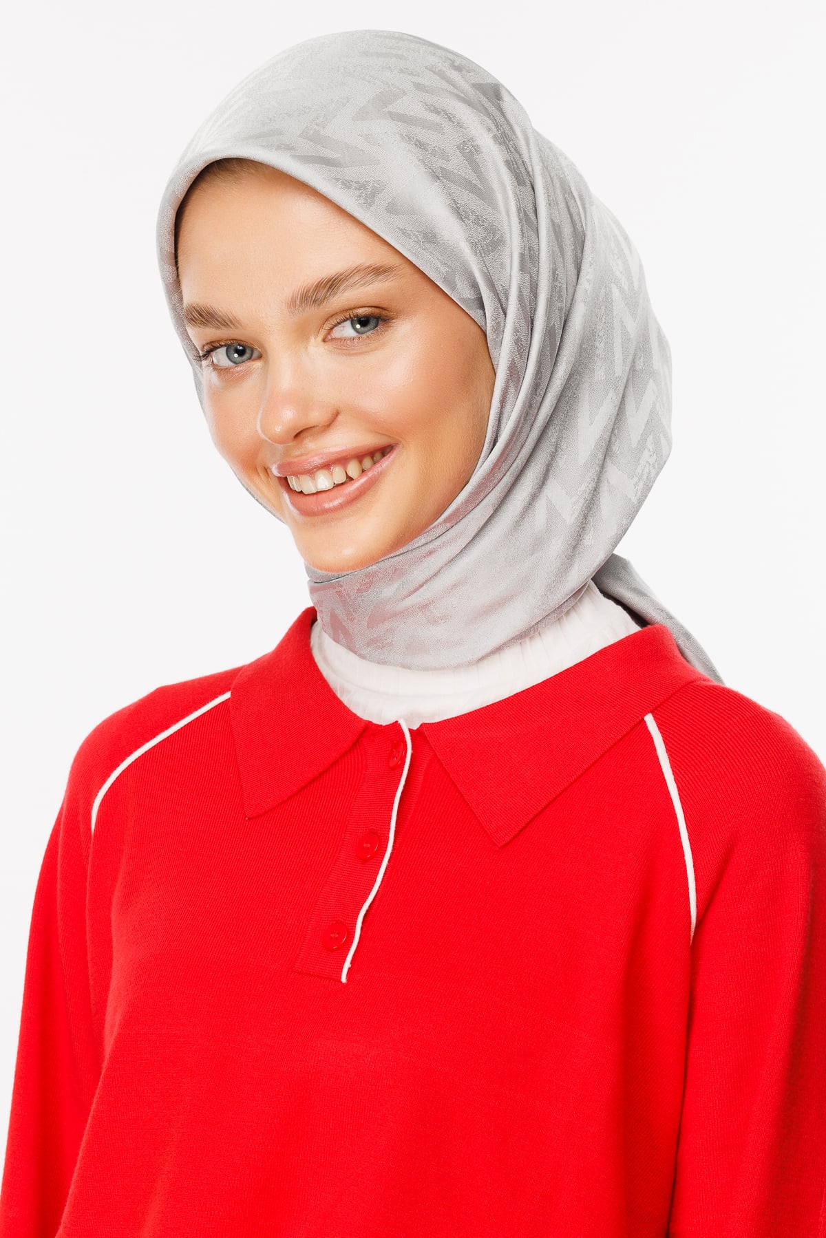 Luxury Jacquard Scarf - Silver