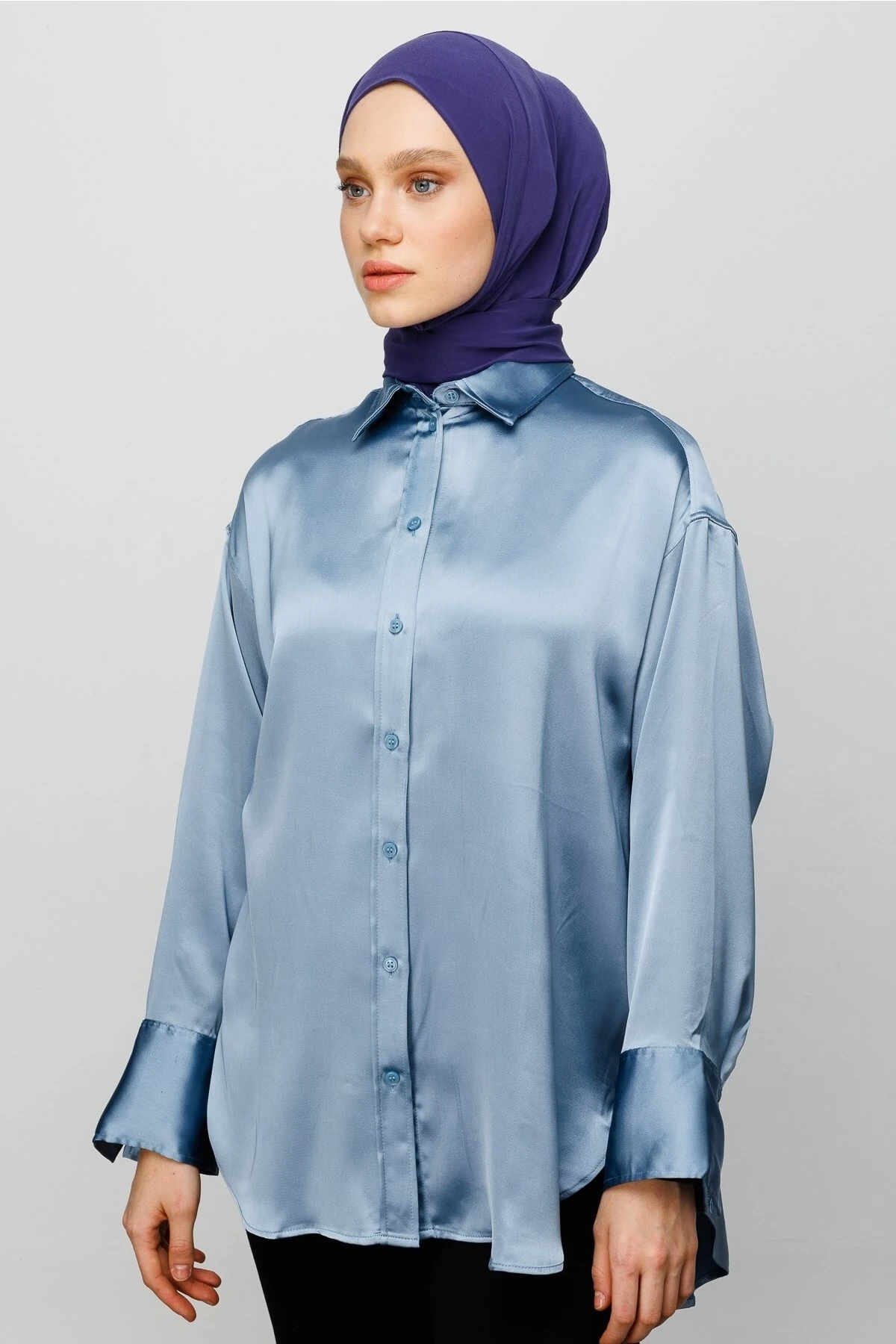 Toptan Hazır Şal - Eflatun