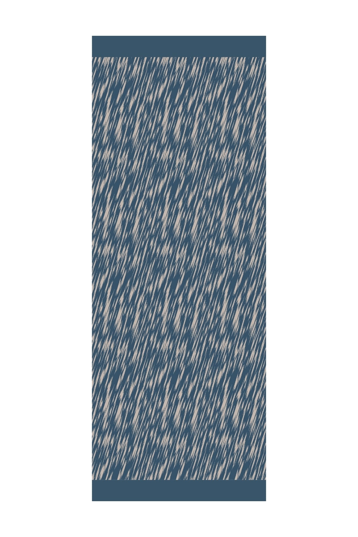 Selis-Pattern Reversible Shawl - Petrol Blue-Beige