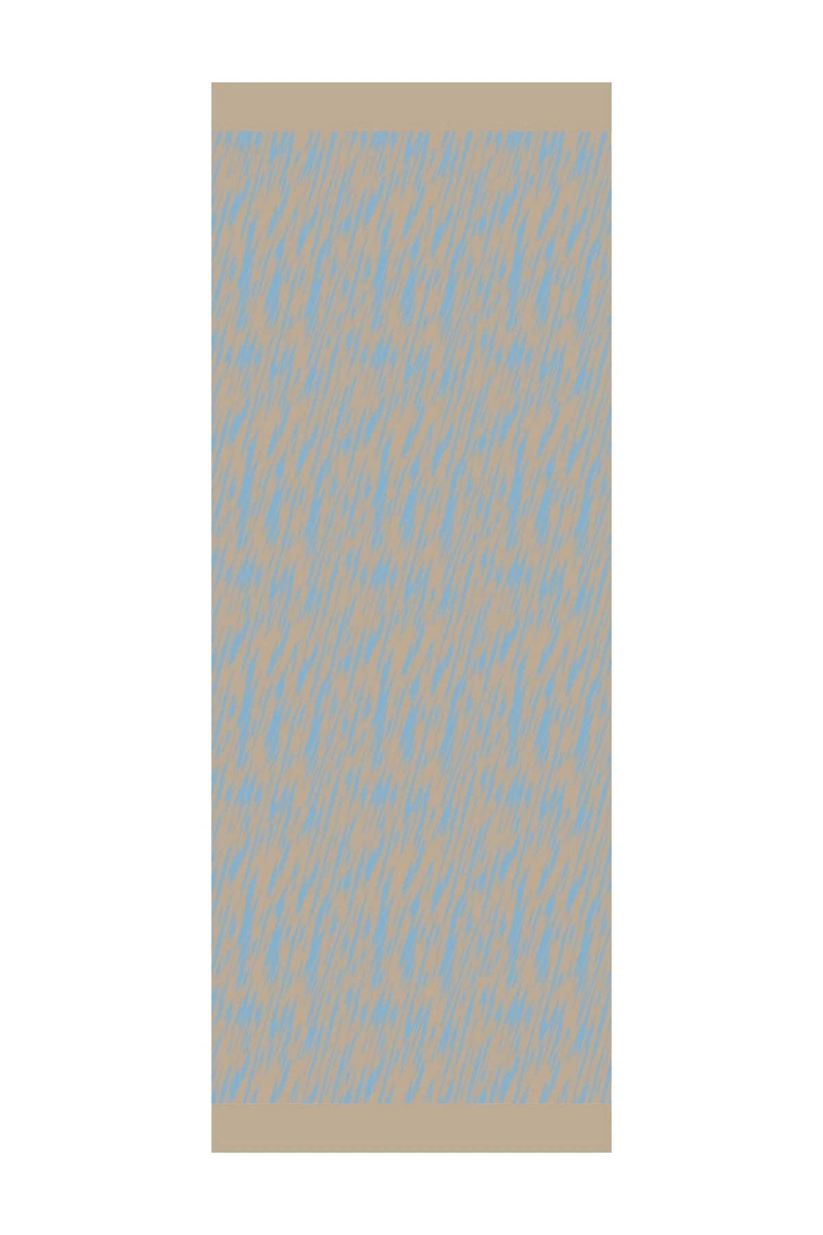 Toptan Selis Desen Çift Taraflı Şal - Vizon-Turkuaz