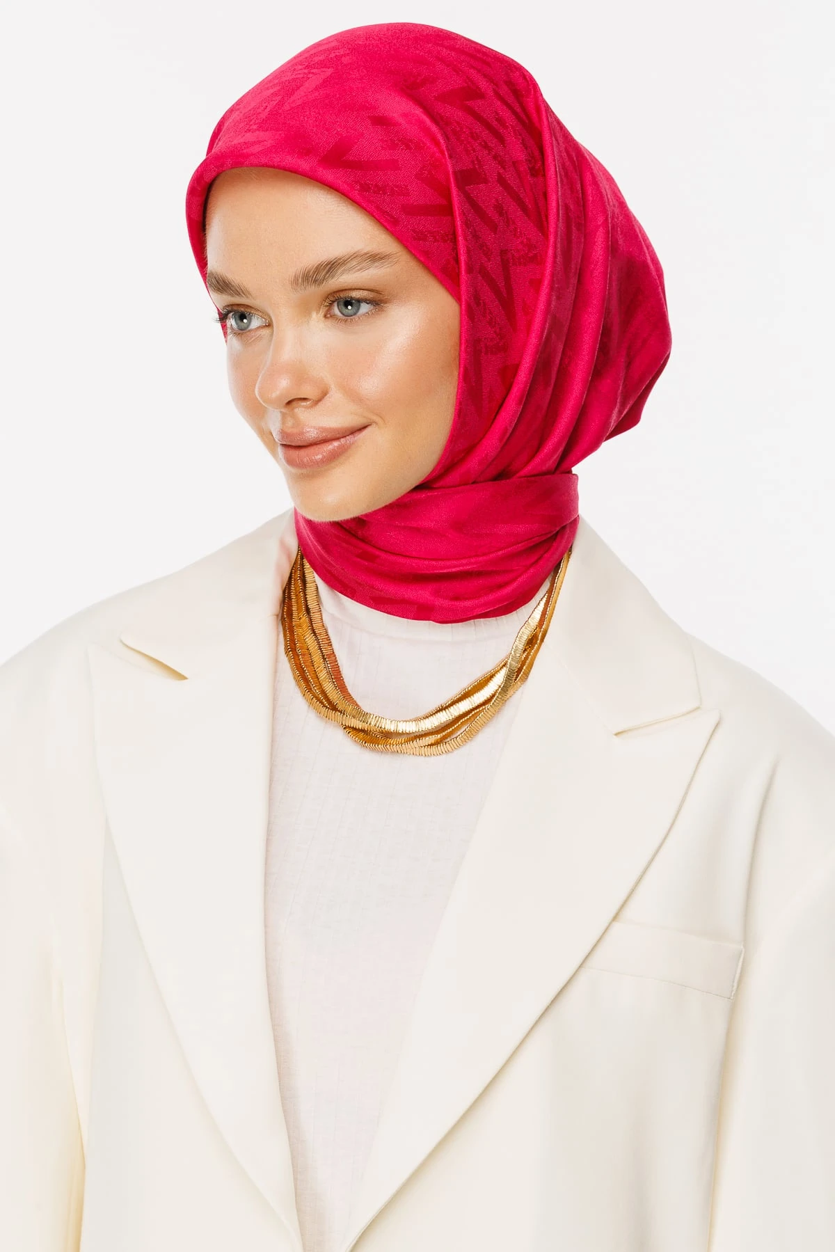 Luxury Jacquard Scarf - Fuchsia