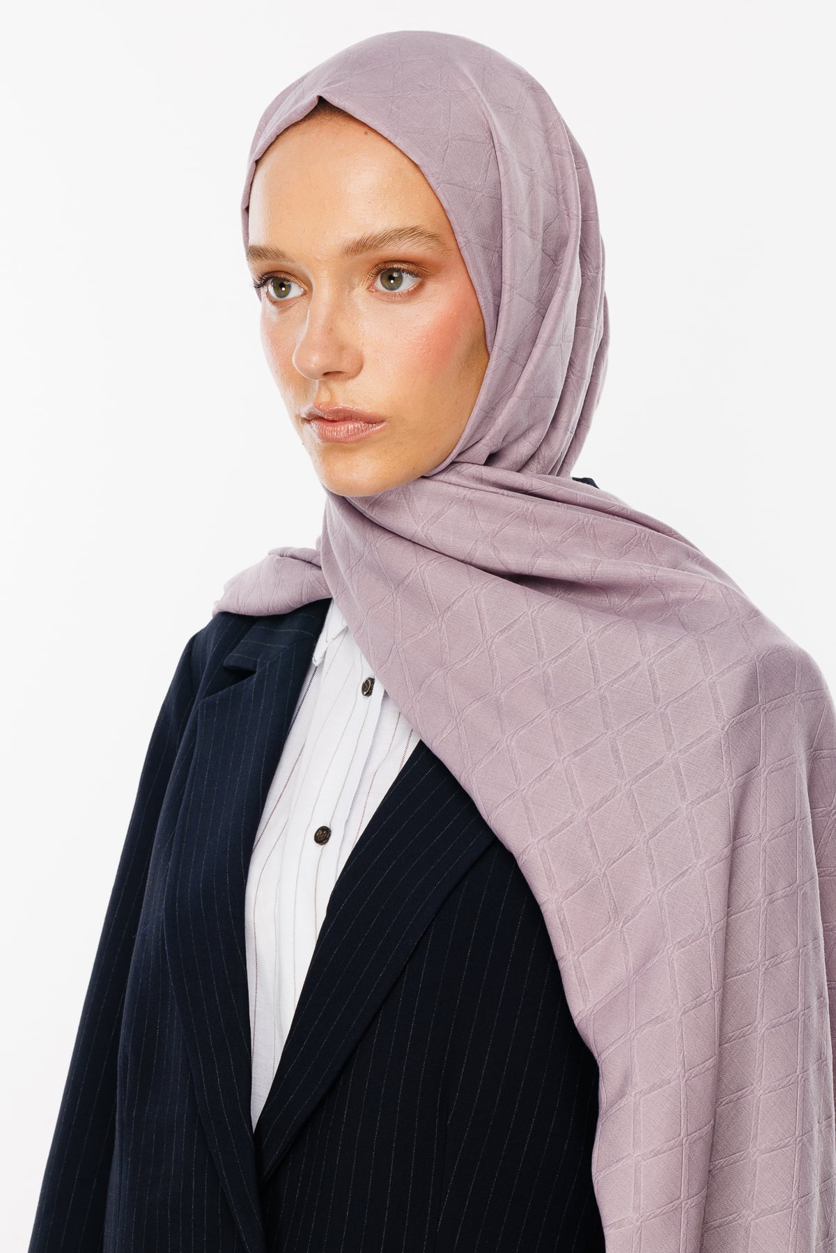 Bamboo Jacquard Shawl - Lavender Gray