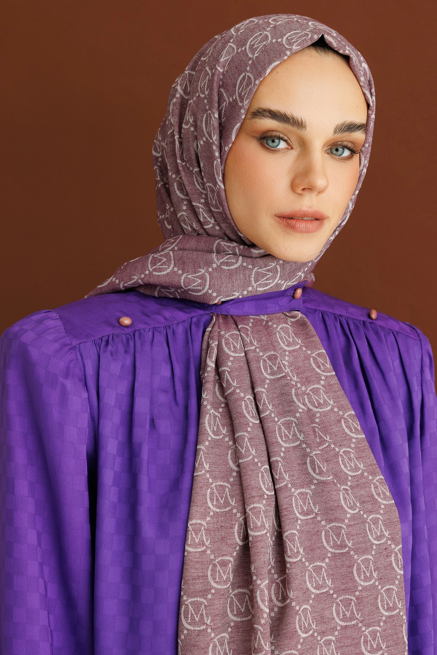 Toptan Yün İpek Şal - leylak