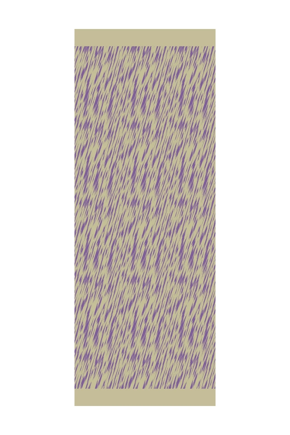 Selis-Pattern Reversible Shawl - Olive-Purple