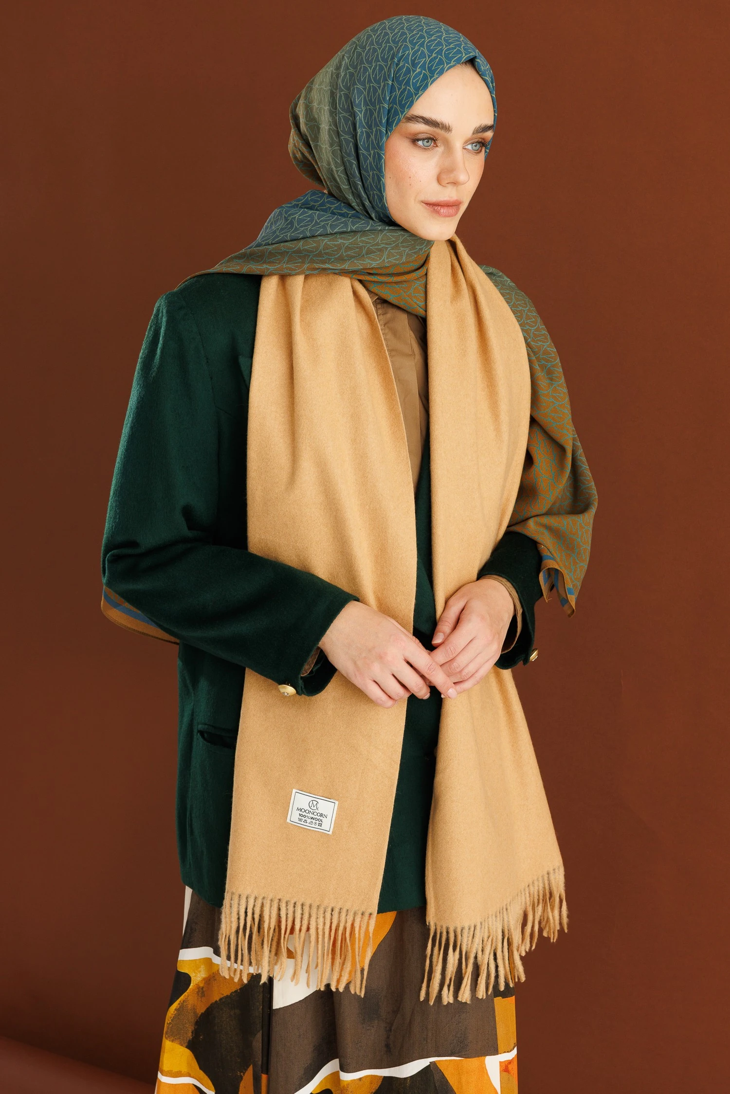 Toptan Yün Atkı - Hardal