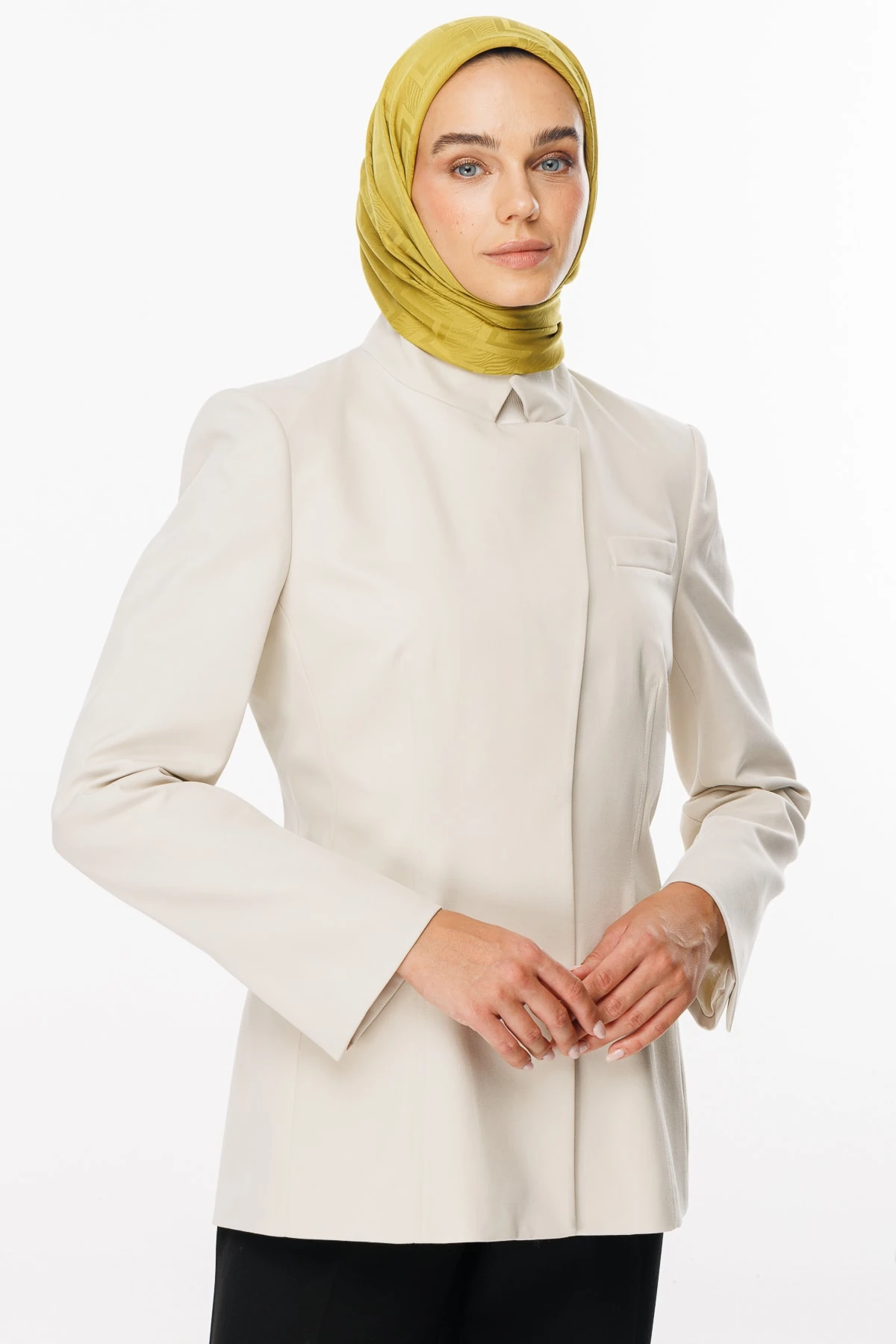 Toptan Viora Desen İpeksi Jakar Eşarp - Oliv Yeşili