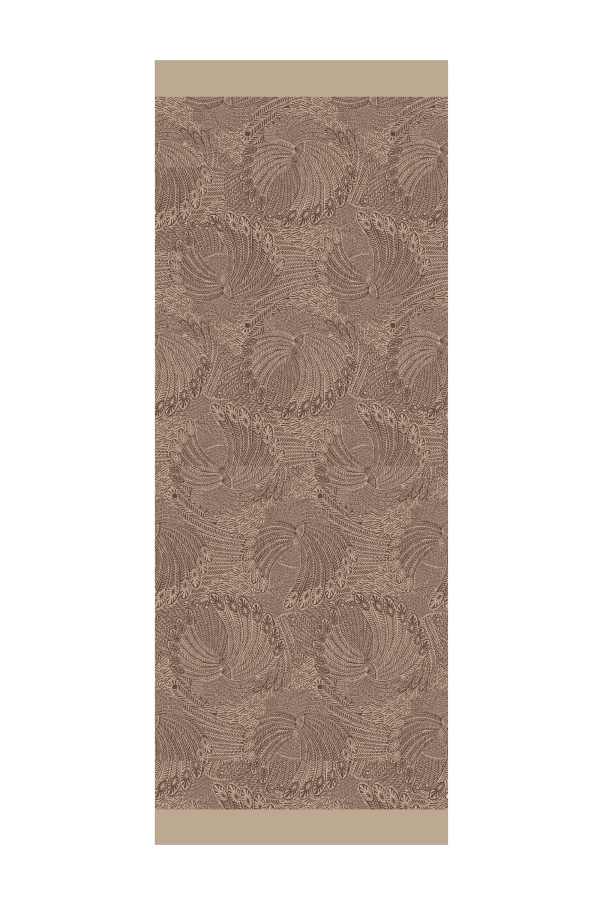 Toptan Mayra Desen Çift Taraflı Şal - Acı Kahve-Bej