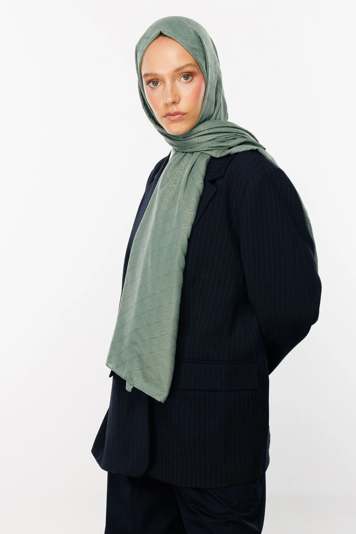 Bamboo Jacquard Shawl - Mold Green