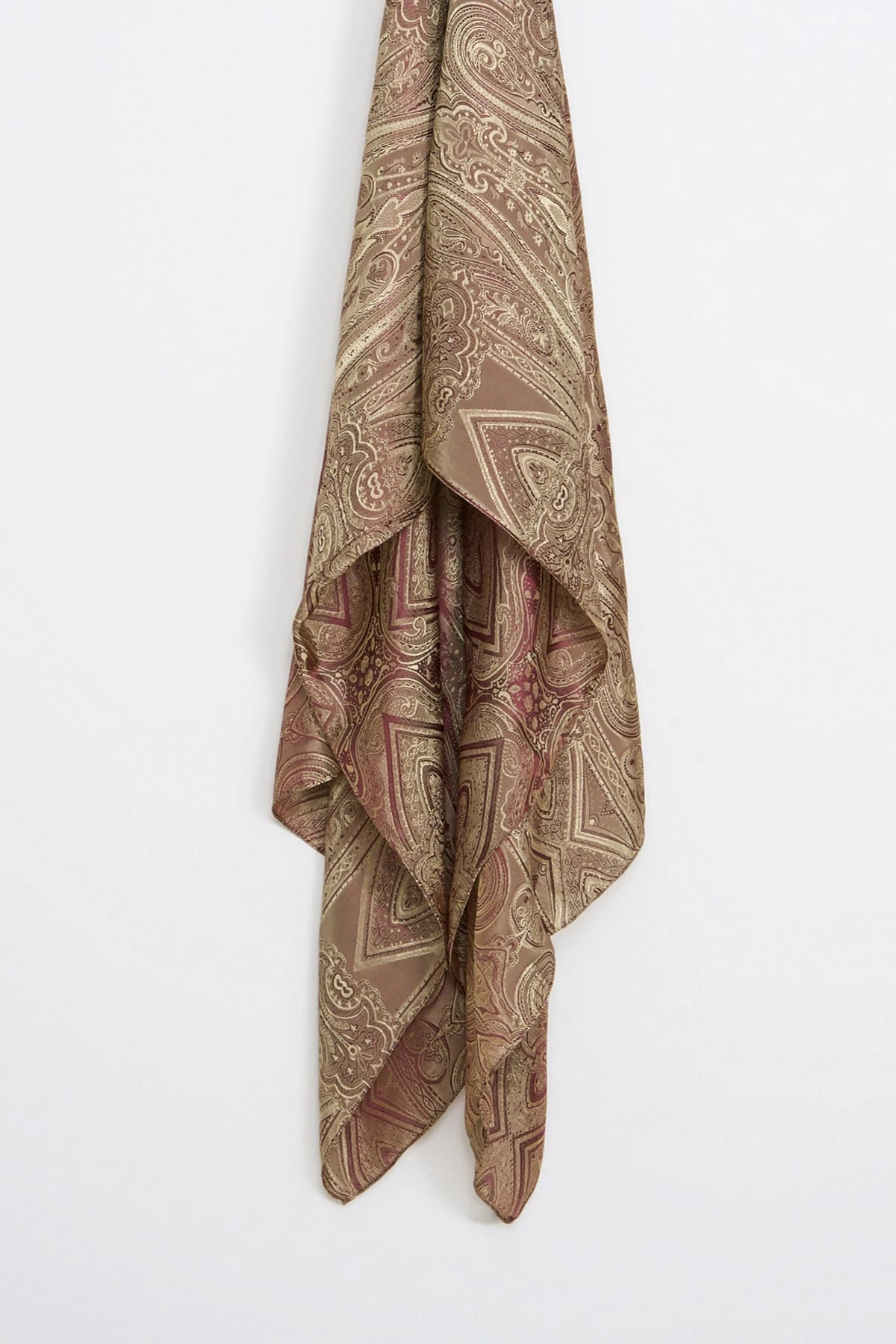 Liva Pattern Shine Line Shawl - Damson-Salmon