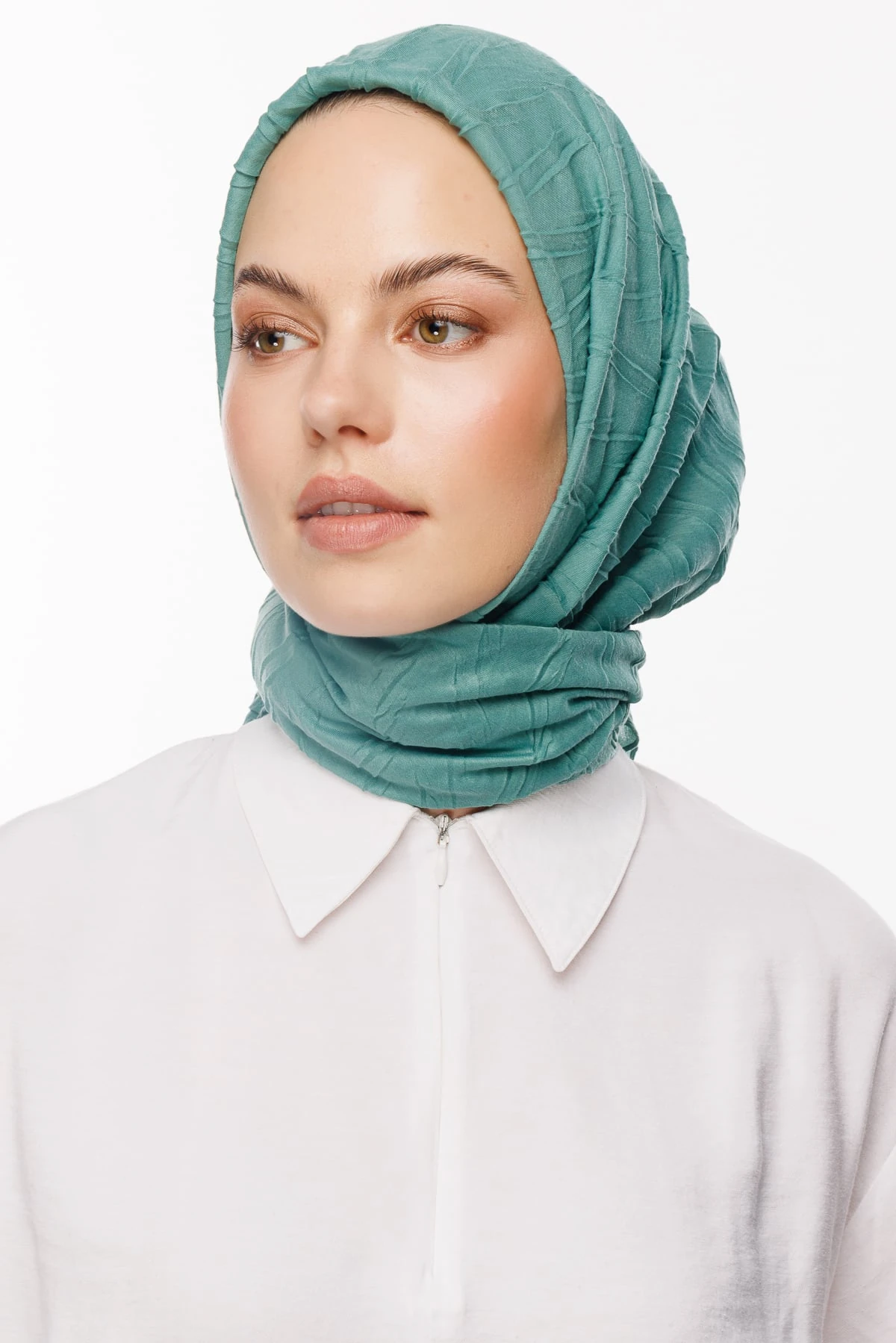 Toptan Piliseli Bambu Eşarp - Mint Yeşili