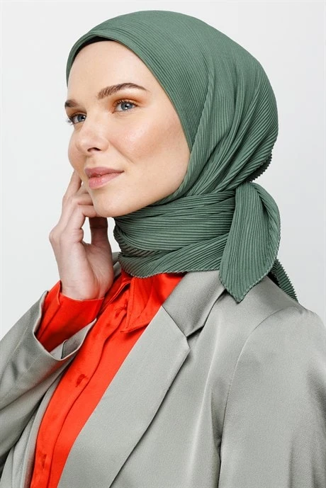 Toptan Pilise Eşarp - Küf Yeşili