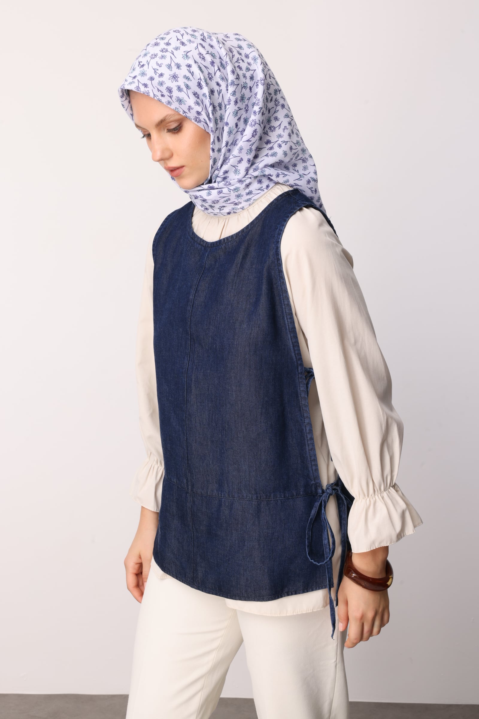 Toptan Minor Desen Pamuk Eşarp - Lila