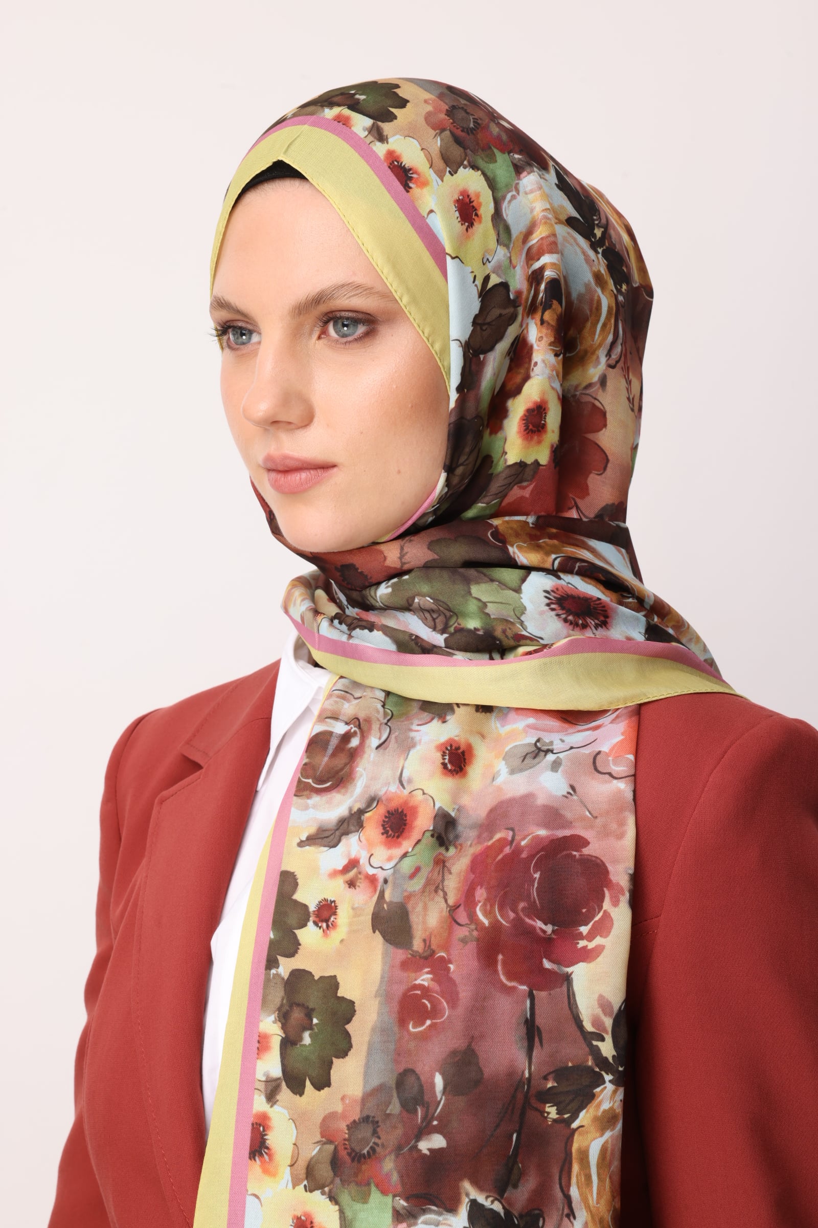 Toptan Vensel Desen Pamuk Şal - Kayısı